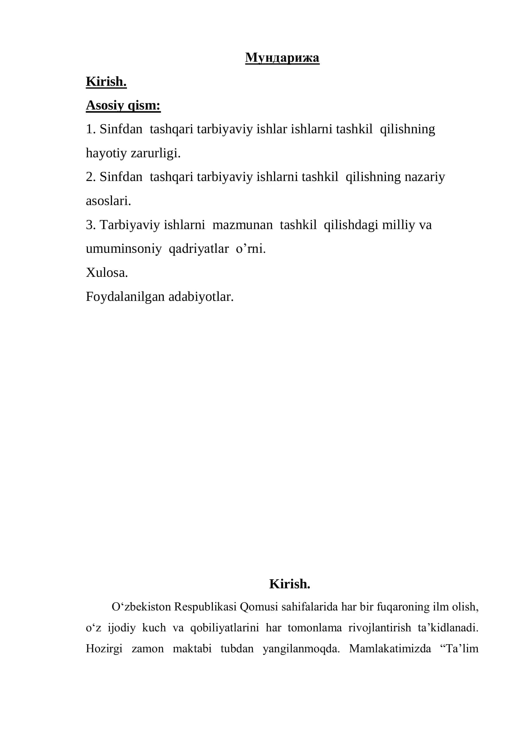 Sinfdan tashqari tadbirlarning mazmuni va mohiyati 2
