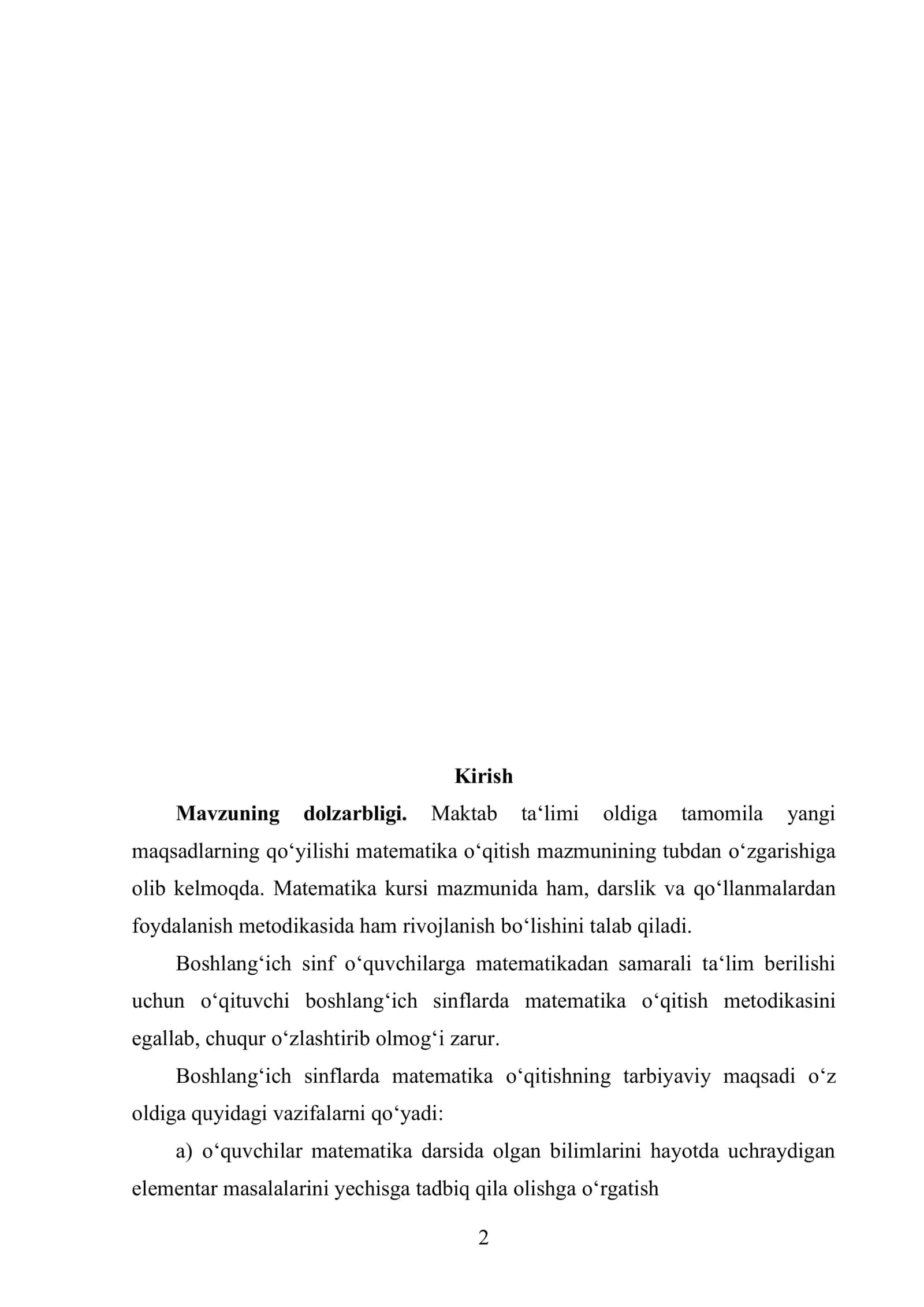 Boshlang‘ich sinfda ulushlar va ularni o‘rgatish metodikasi 2