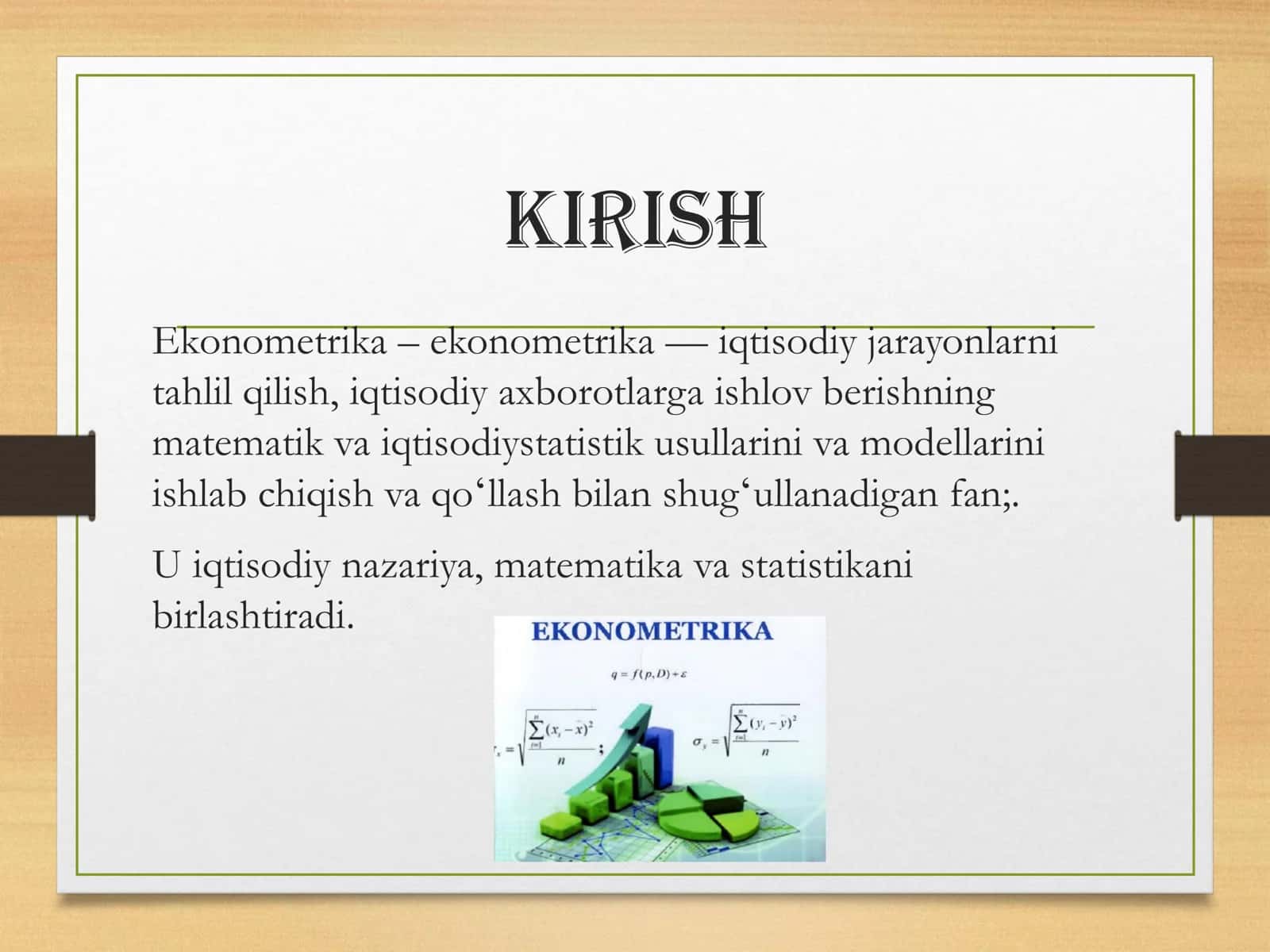 Ekonometrika fanining kelib chiqishi va rivojlanish bosqichlari 2