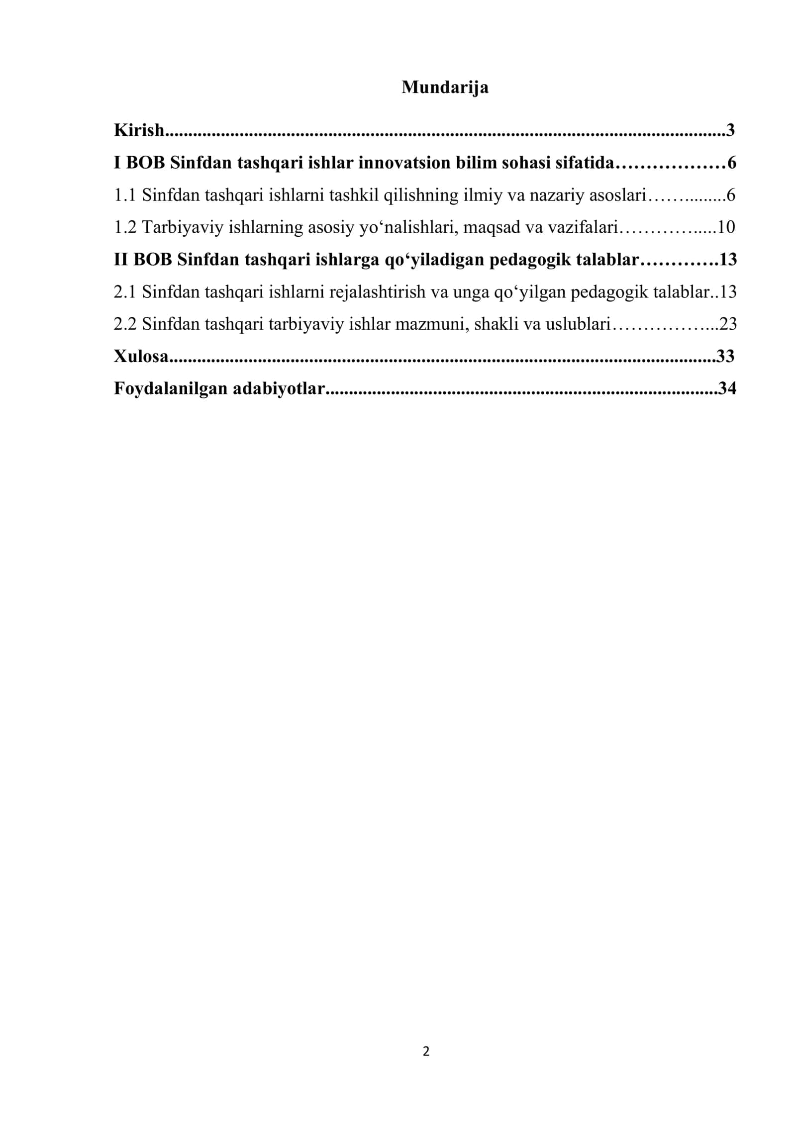 Sinfdan tashqari ishlarning shakllari va vazifalari 2