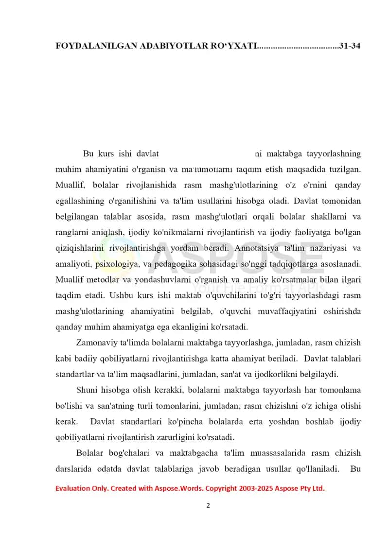 Rasm mashgʻulotlarida davlat talablari asosida bolalarni maktabga tayyorlash 2