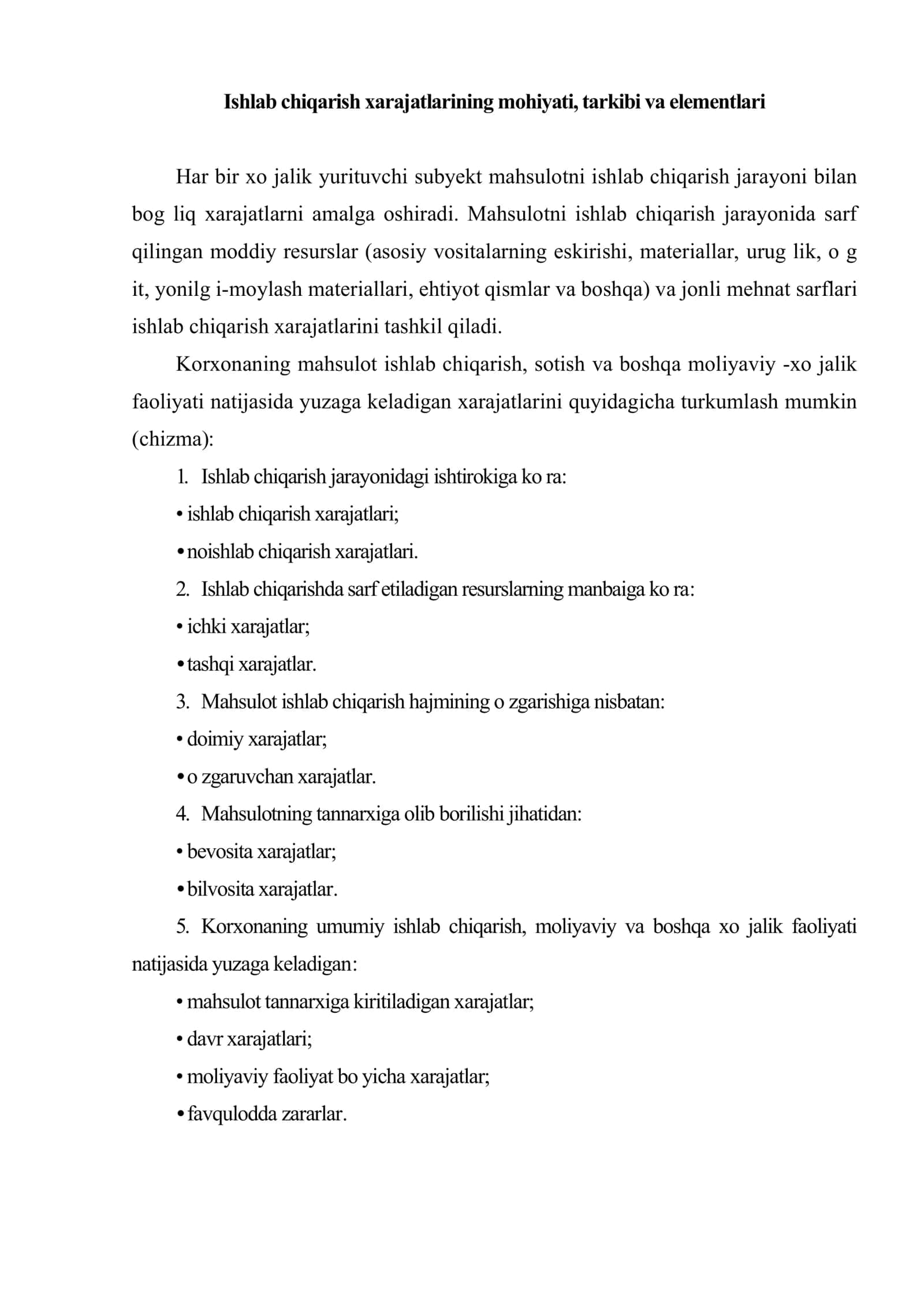 Korxonalarda xarajatlarni boshqarish 2