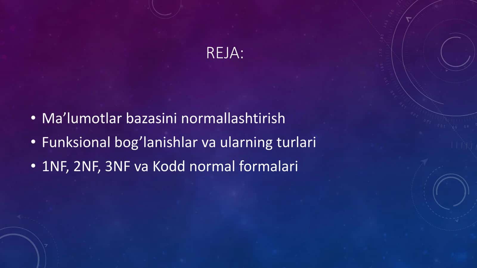 MA’LUMOTLAR BAZASINI NORMALLASHTIRISH: 1NF, 2NF, 3NF VA KODD NORMAL FORMALARI 2