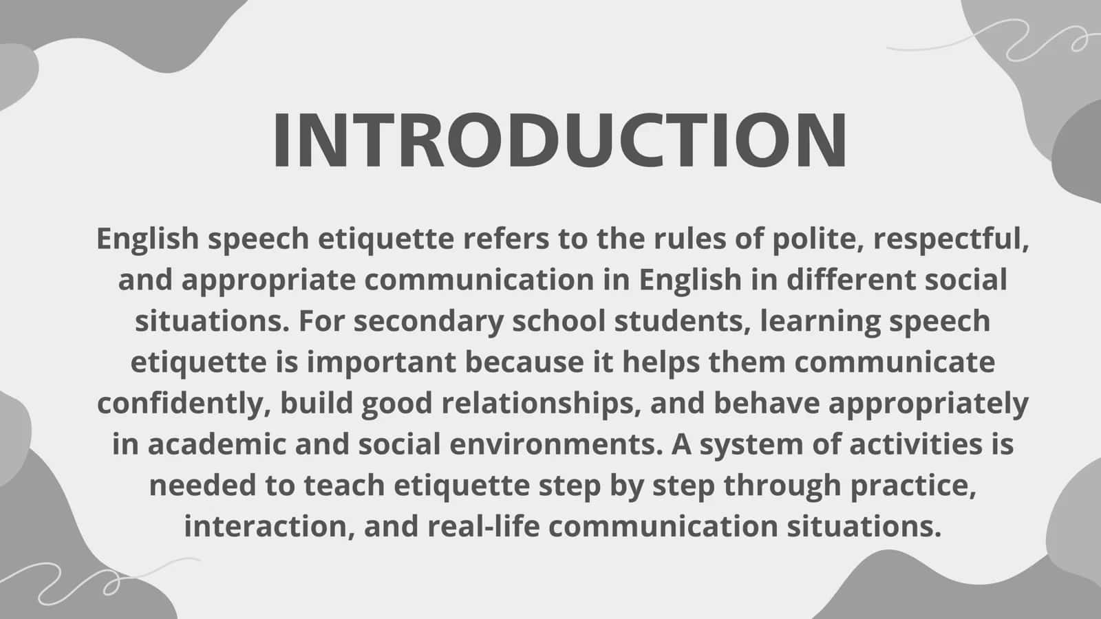 System of Activities for Learning English Speech Etiquette for Secondary School Students 2