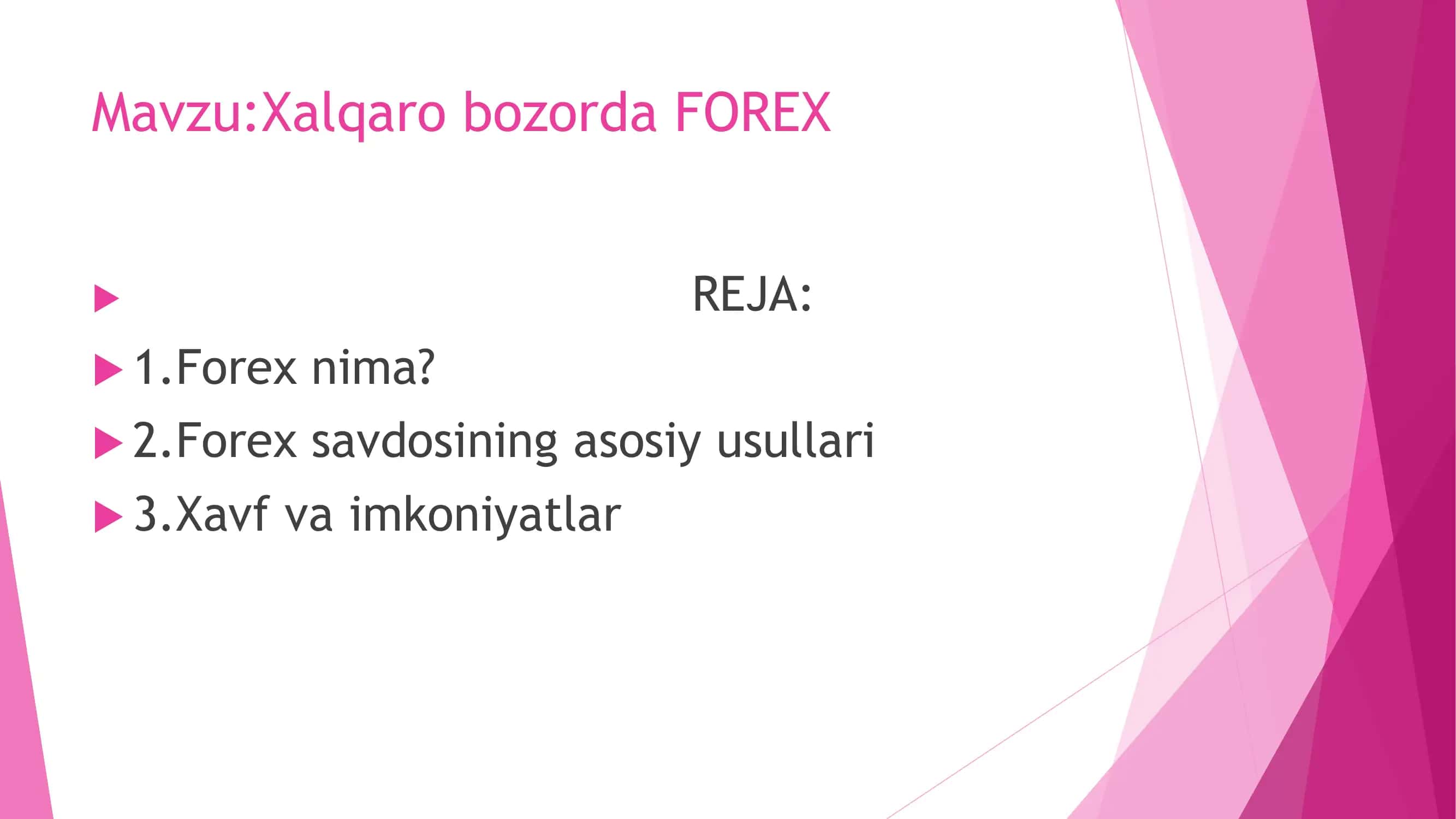 Xalqaro bozorda FOREX 2