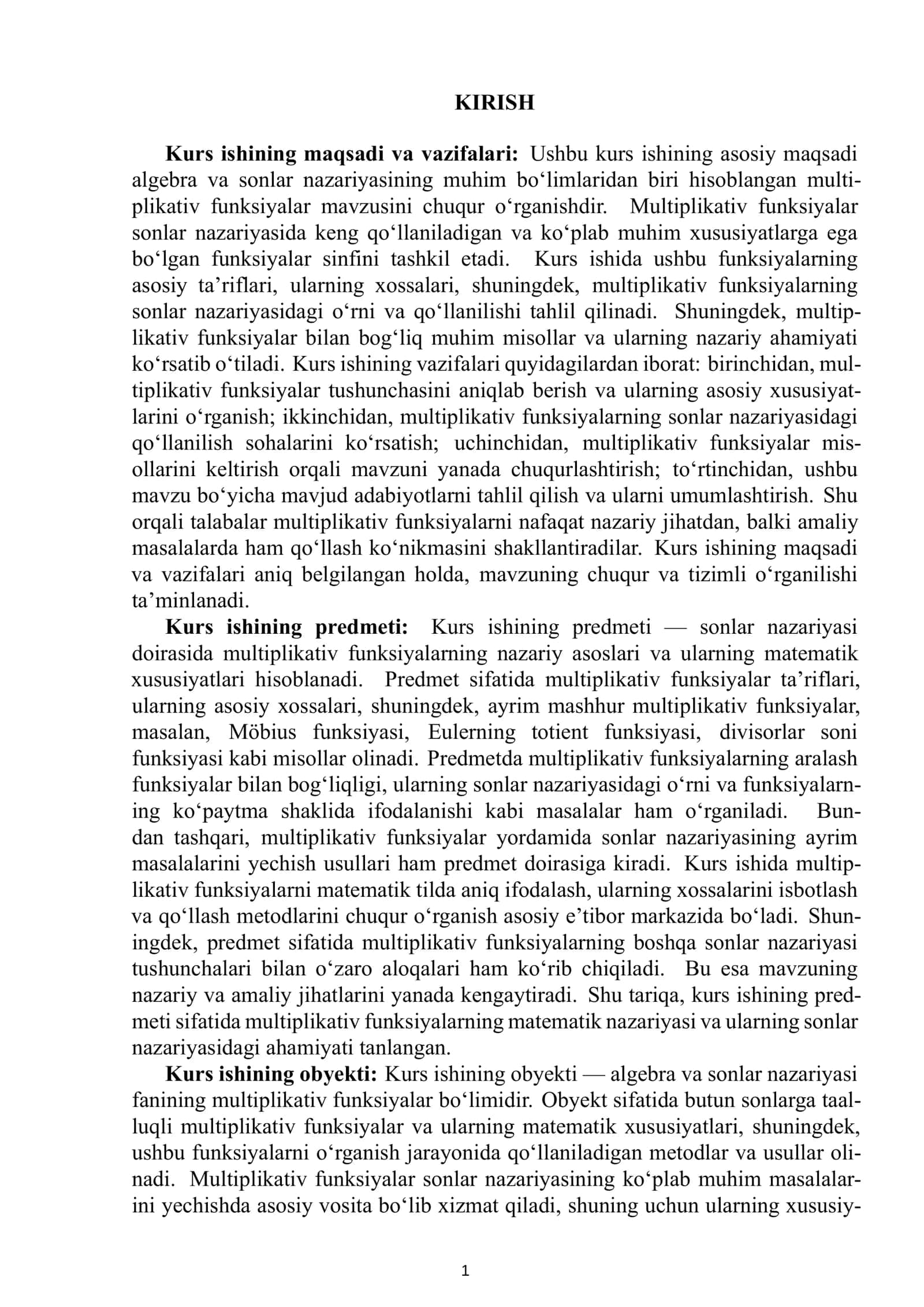 Multiplikativ funksiyalar 2