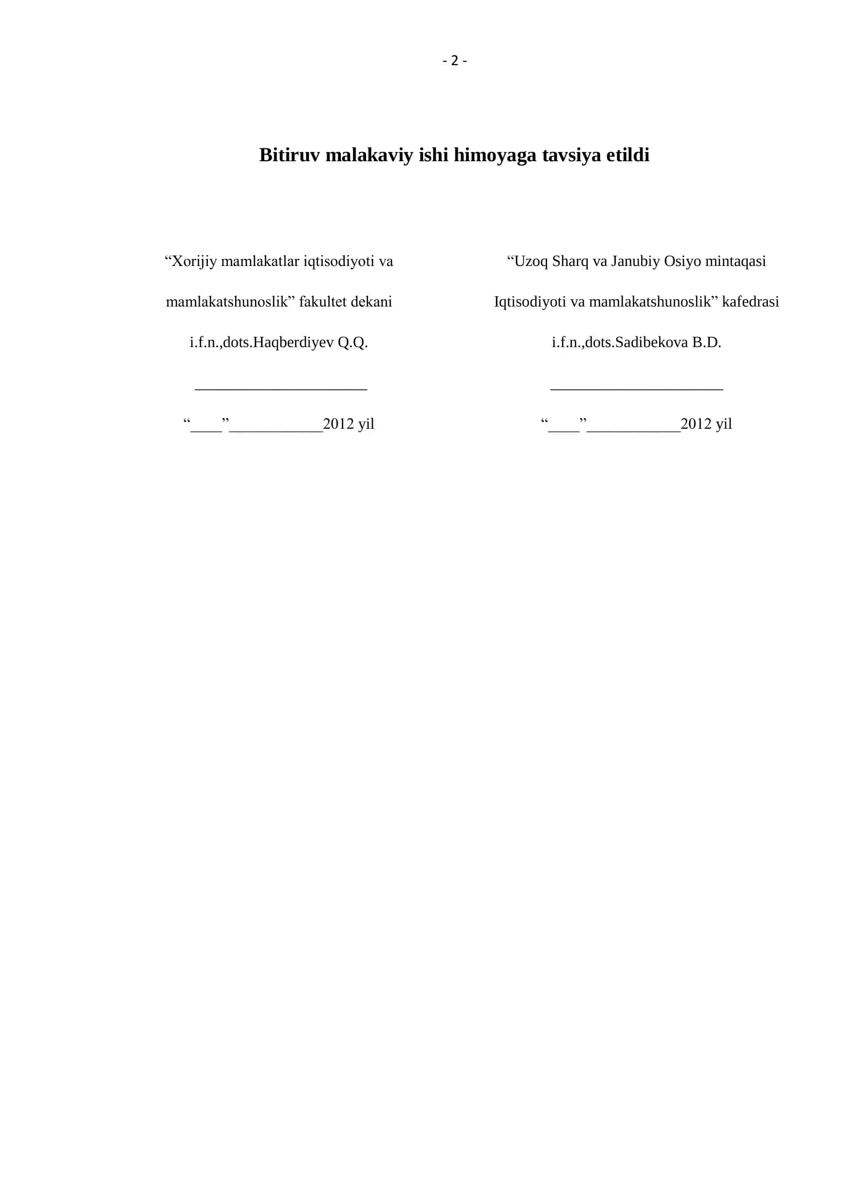 Globallashuv sharoitida Yaponiya tashqi iqtisodiy aloqalarining o’ziga xos jihatlari 2