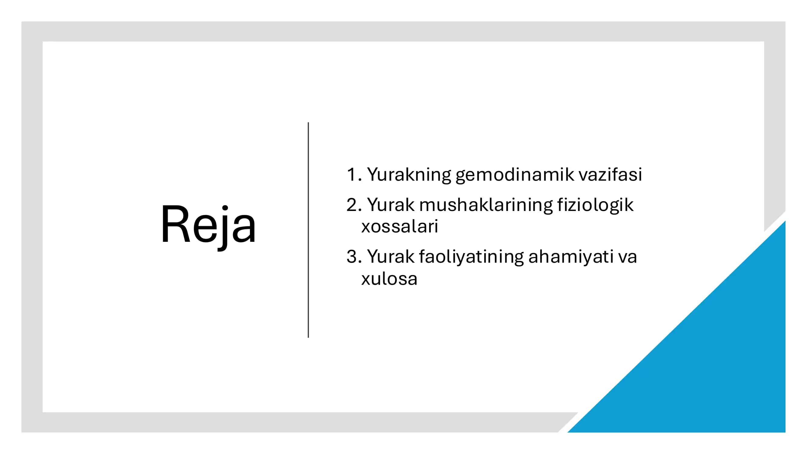 Yurakning gemodinamik vazifasi. Yurak mushaklarining fiziologik xossalari._ 2