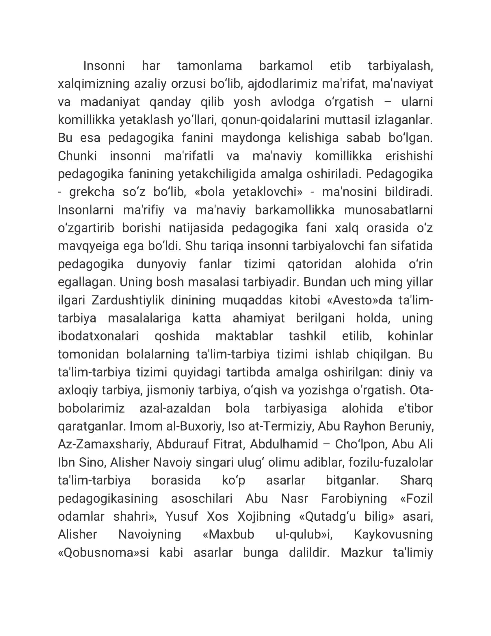 Maktabgacha pedagogikaning umumiy asoslari 2