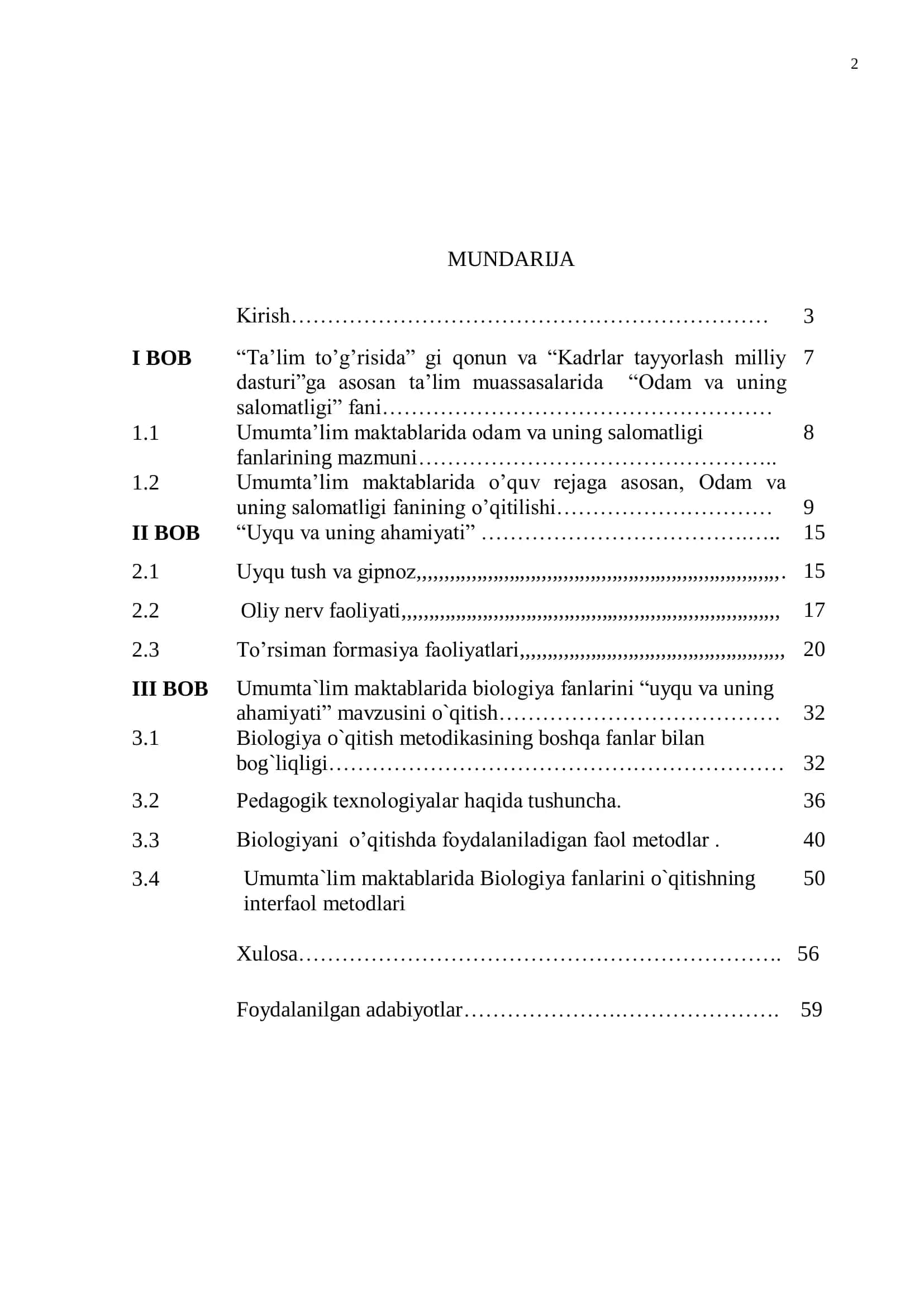 BIOLOGIYA VA INSON HAYOTIY FAOLIYATI MUHOFAZASI 2