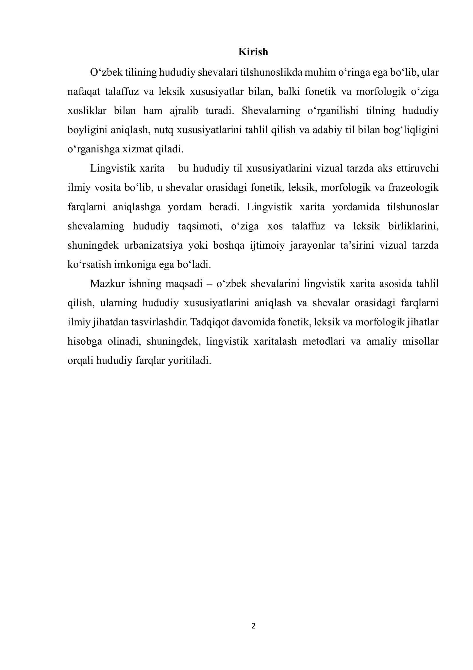 Shevalarning lingvistik xaritasini tuzish 2