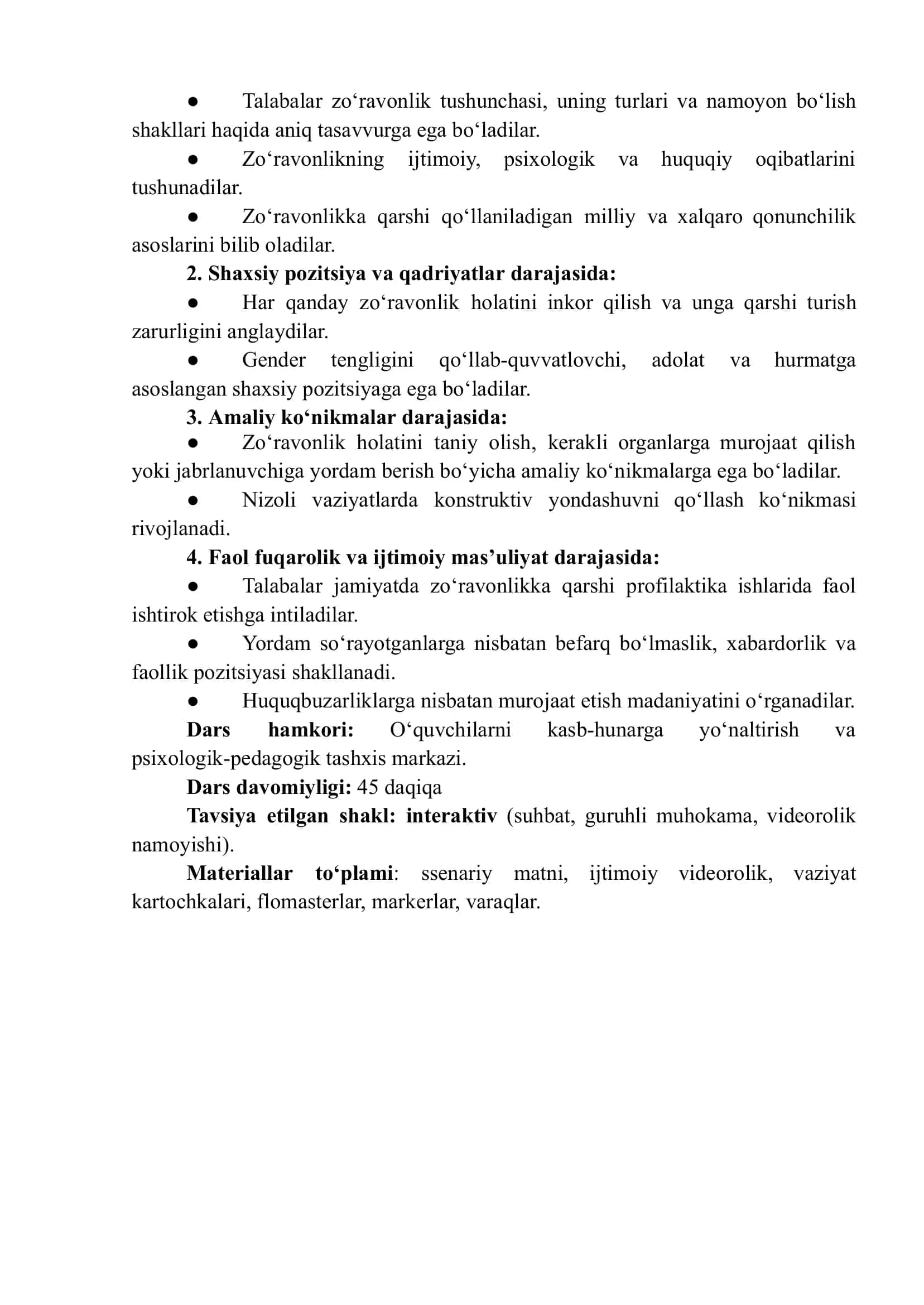 "Kelajak soati" darsining Oliy ta’lim muassasalari talabalari uchun mashg‘ulot ssenariysi 2