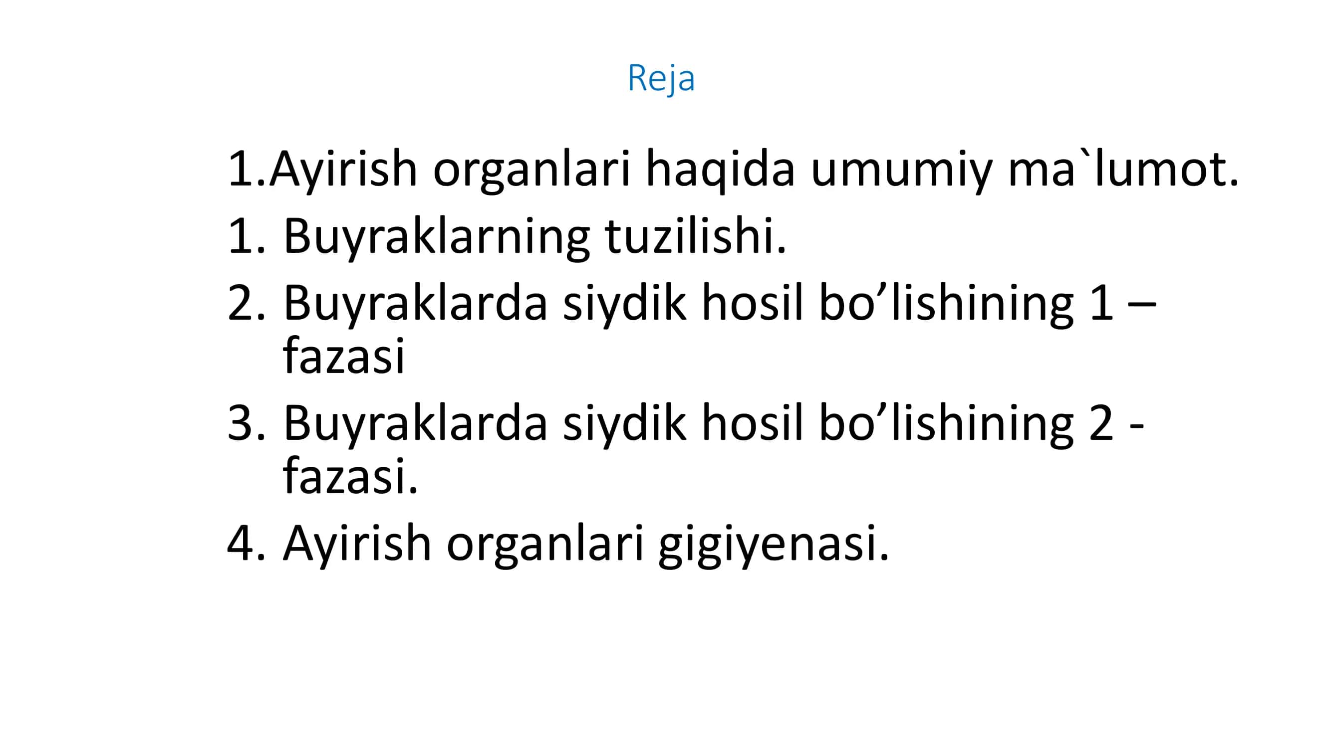 16-mavzu: Buyraklarda siydik hosil bo`lishi va yosh xususiyatlari 2