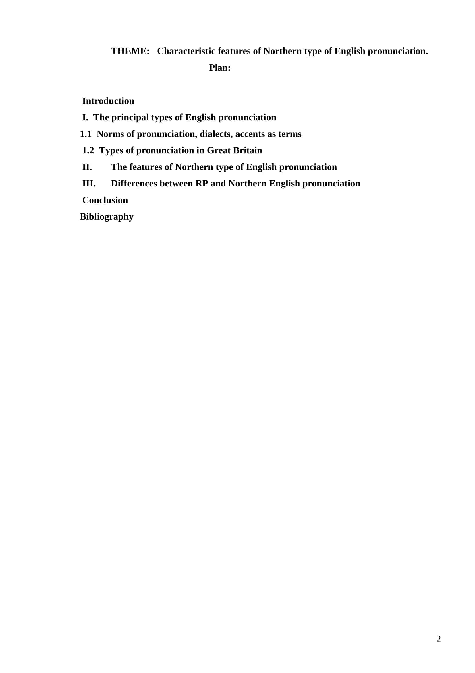 Characteristic features of Northern type of English pronunciation 2