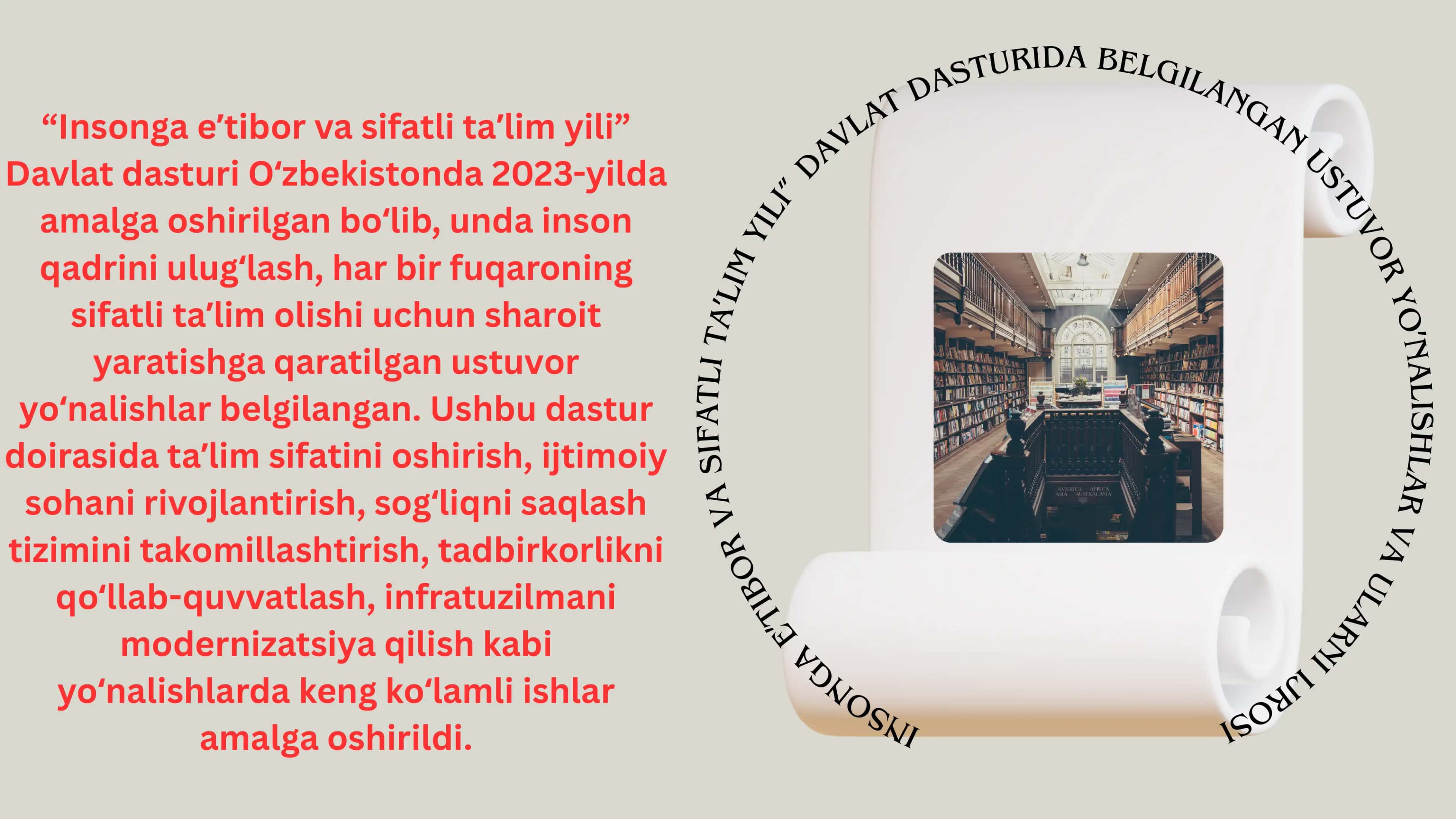 Insonga eʼtibor va sifatli taʼlim yili 2