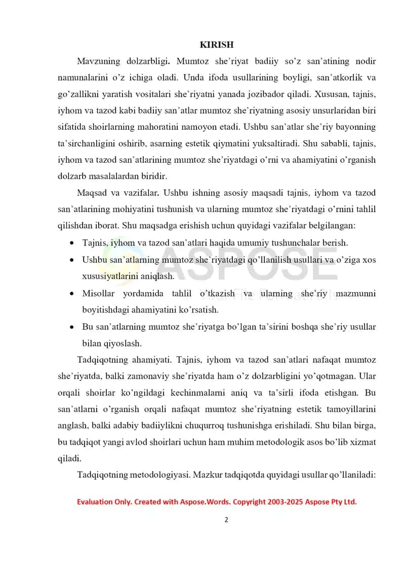 Tajnis Iyhom Tazod San'atlarining Mumtoz She'riyatdagi O'rni 2