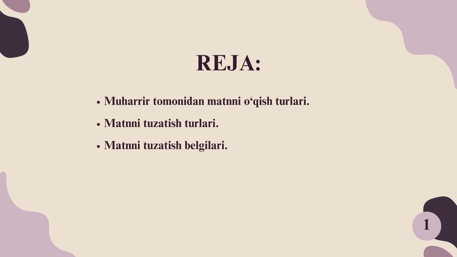 Matnni tuzatish turlari va bunda qo‘llaniladigan belgilar. Matnni tahrir qilish texnologiyasi 2