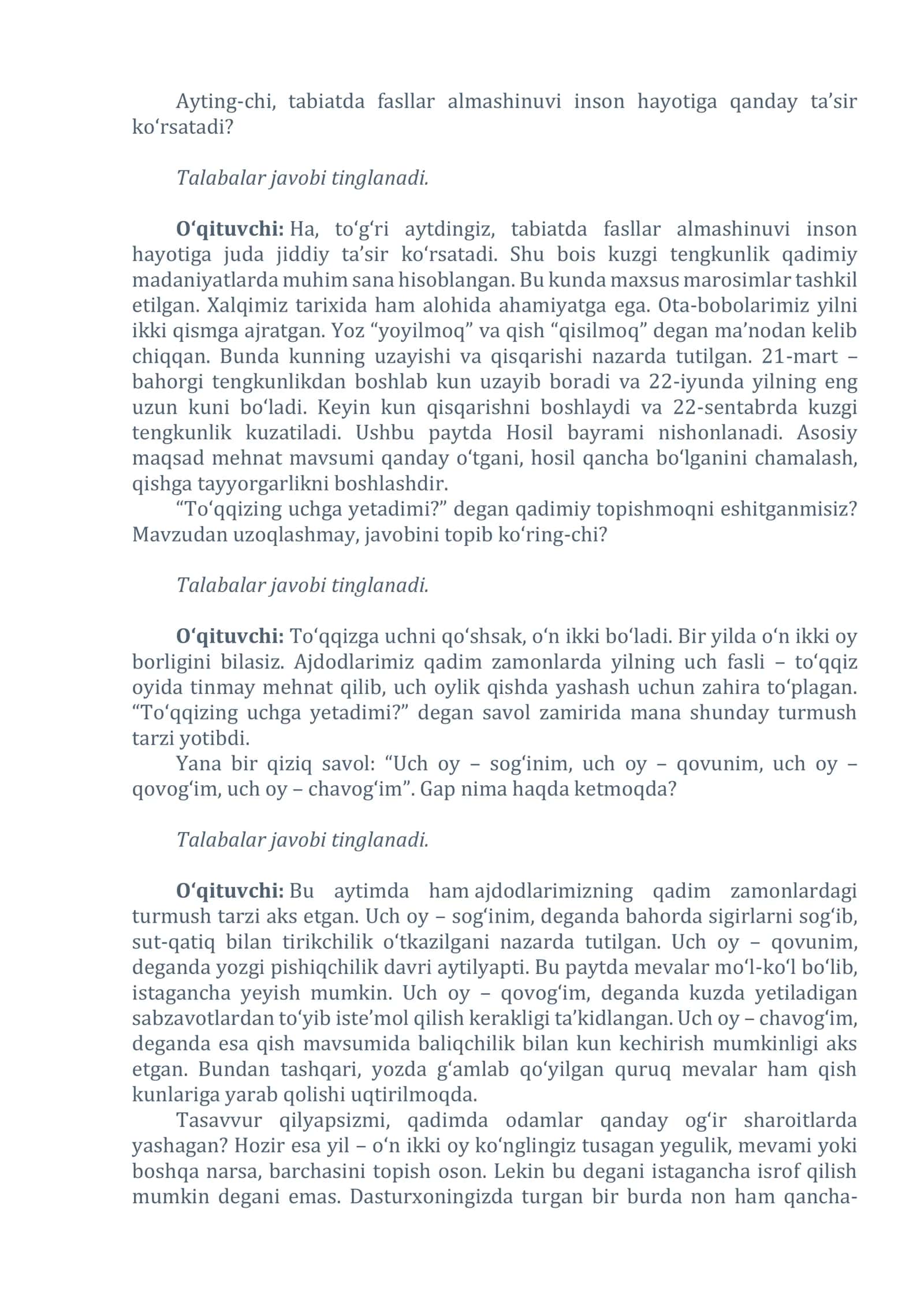 INSON VA TABIAT. OZIQ-OVQAT XAVFSIZLIGI dars ishlanmasi 2