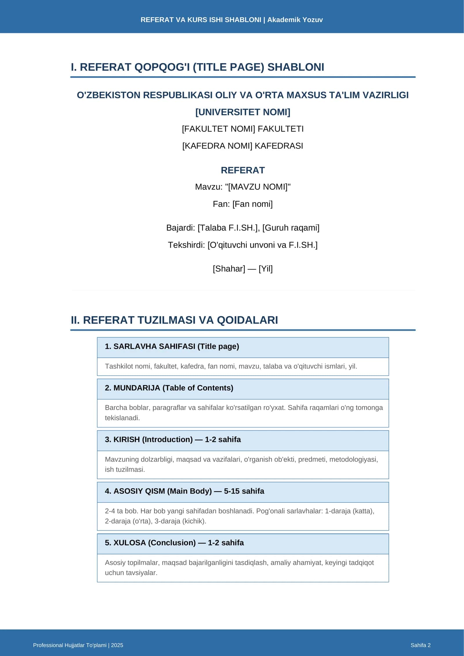 REFERAT VA KURS ISHI SHABLONI 2