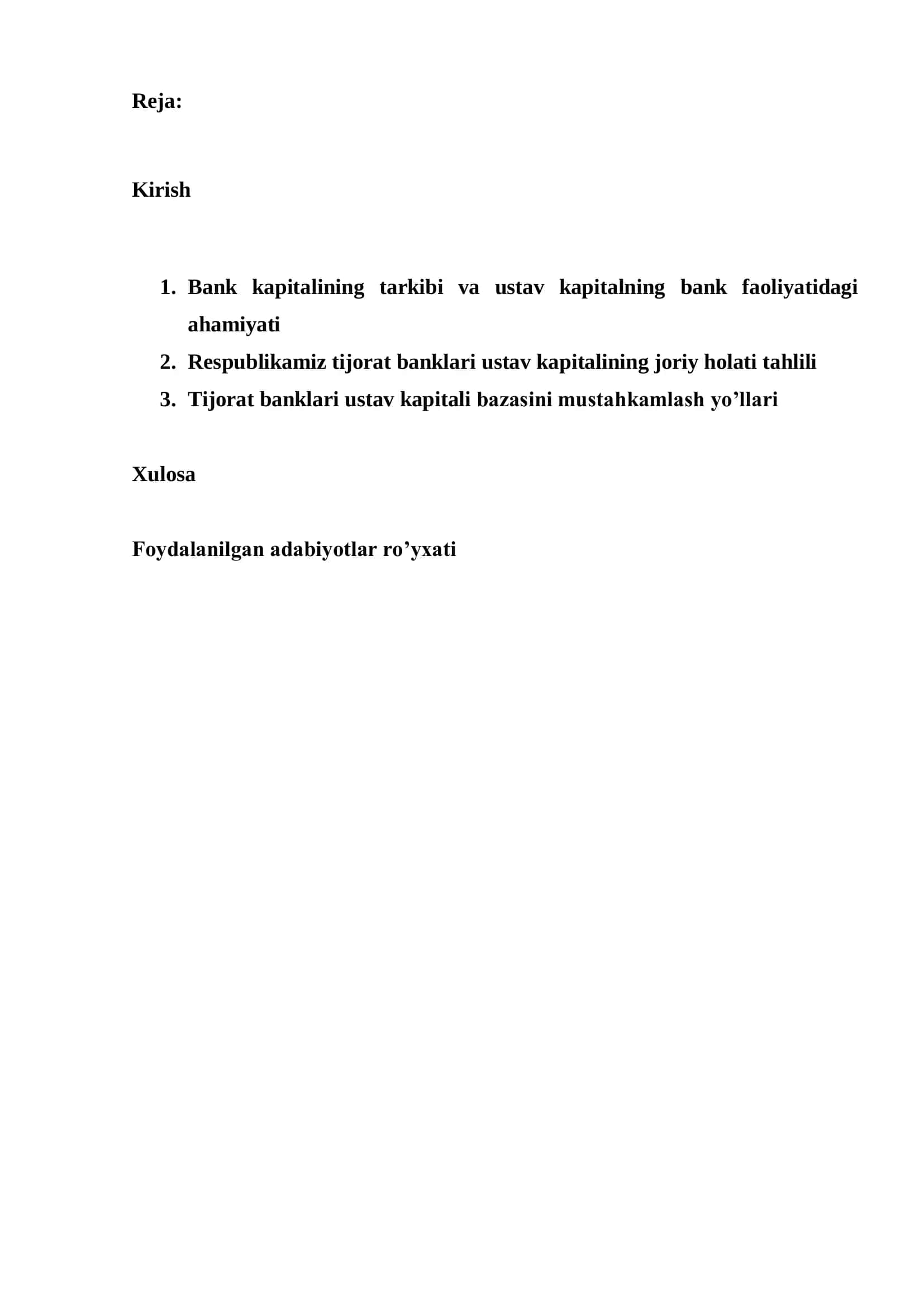 Tijorat banklari ustav kapitali va uni oshirish yo’llari 2