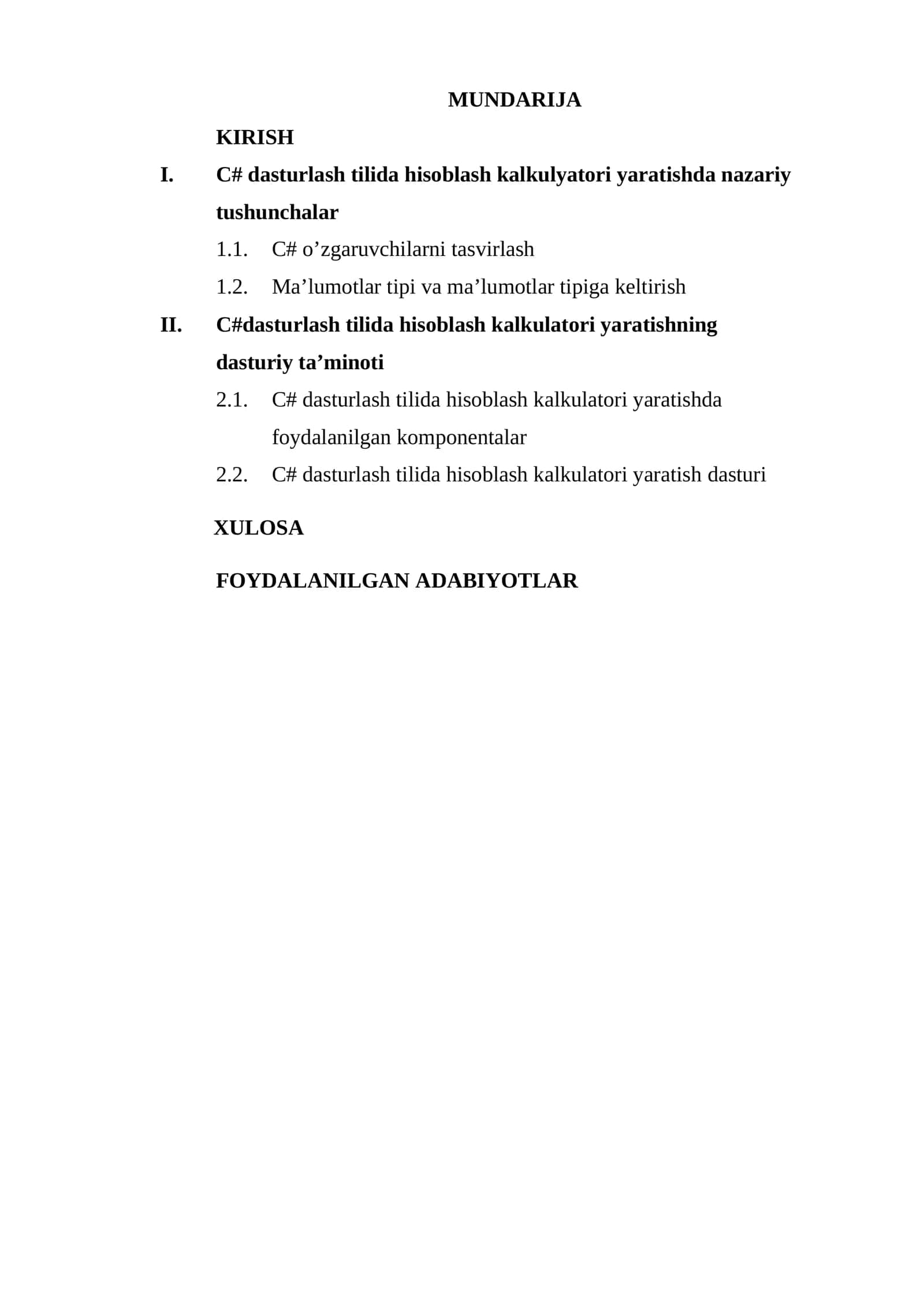 Hisoblash kalkulyatori yaratish 2