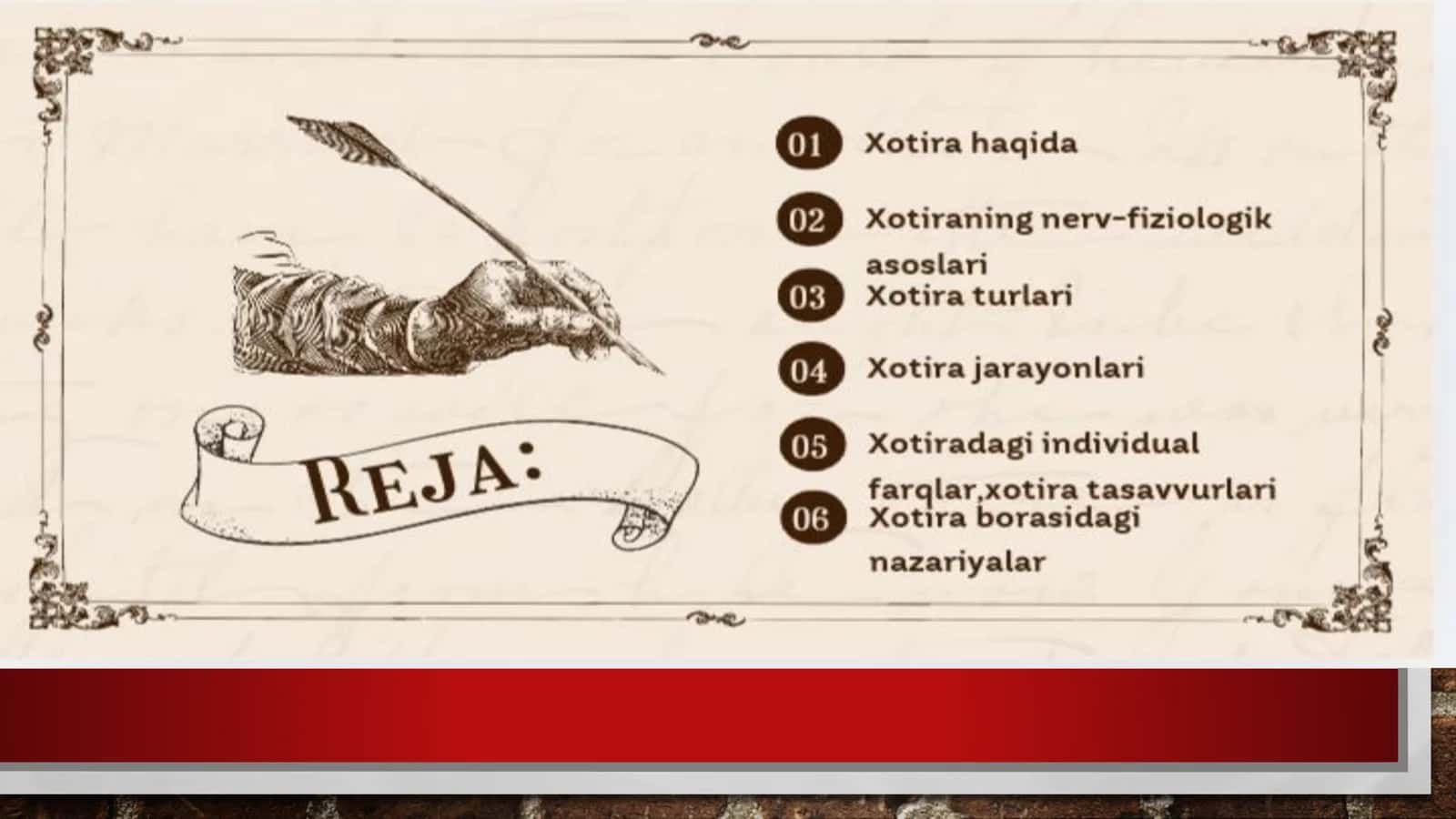XOTIRA, UNING TURLARI VA XUSUSIYATLARI 2