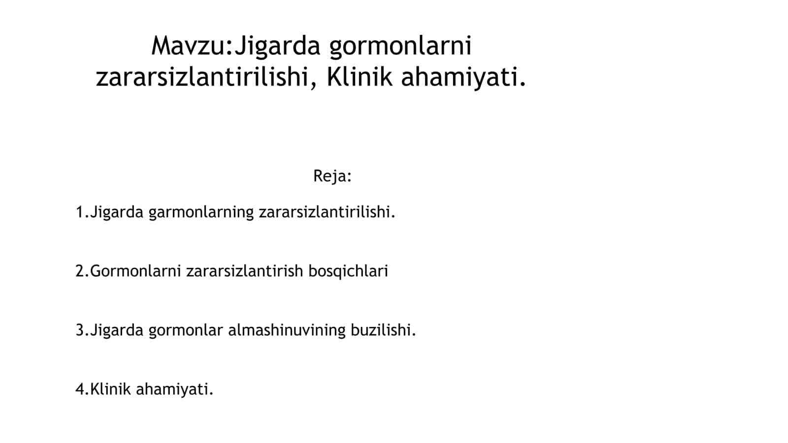 Jigarda gormonlarni zararsizlantirilishi 2