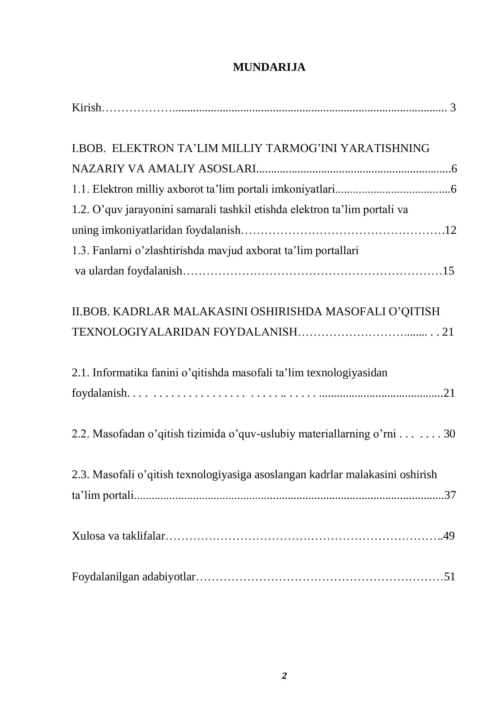 Kadrlar malakasini oshirishda masofali o’qitish texnologiyalaridan foydalanish 2