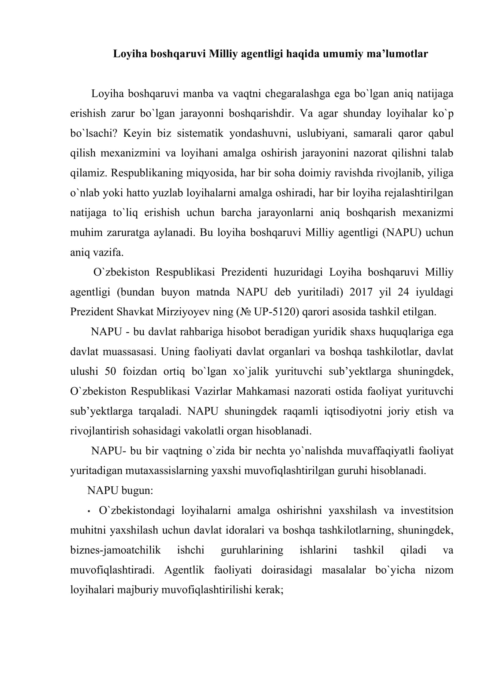 O`zbekistonda loyihalarni boshqarish tendensiyalari 2