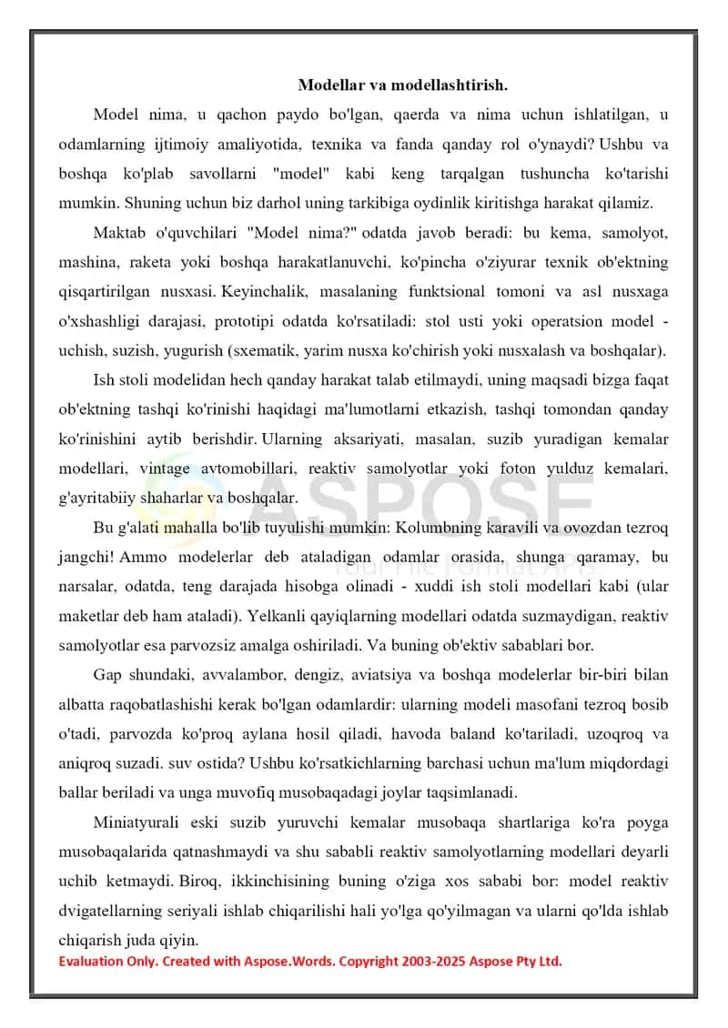 Harakatlanuvchi madel turlari va ularni yasash texnologiyasi. 2