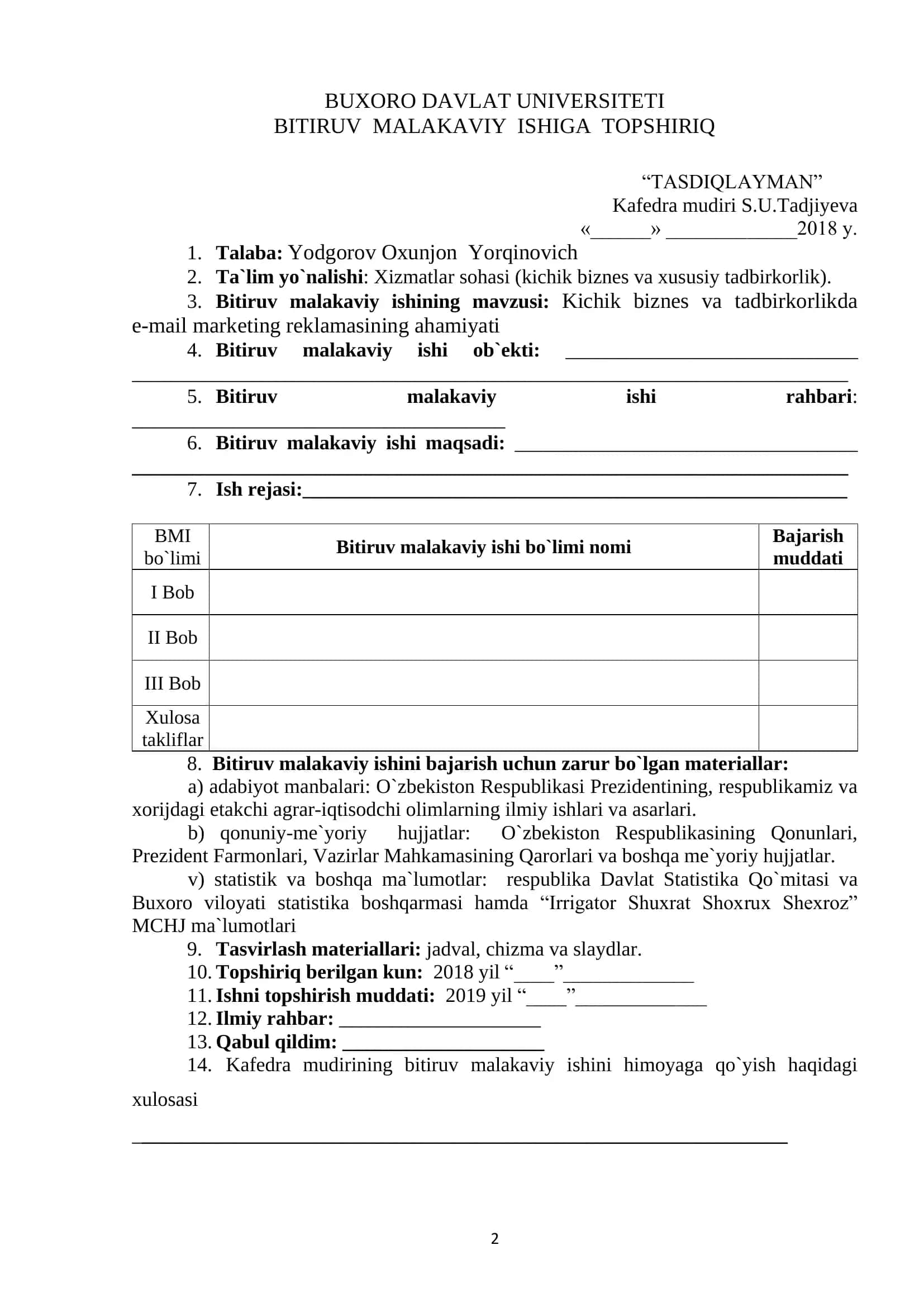 Kichik biznes va tadbirkorlikda e-mail marketing reklamasining ahamiyati 2