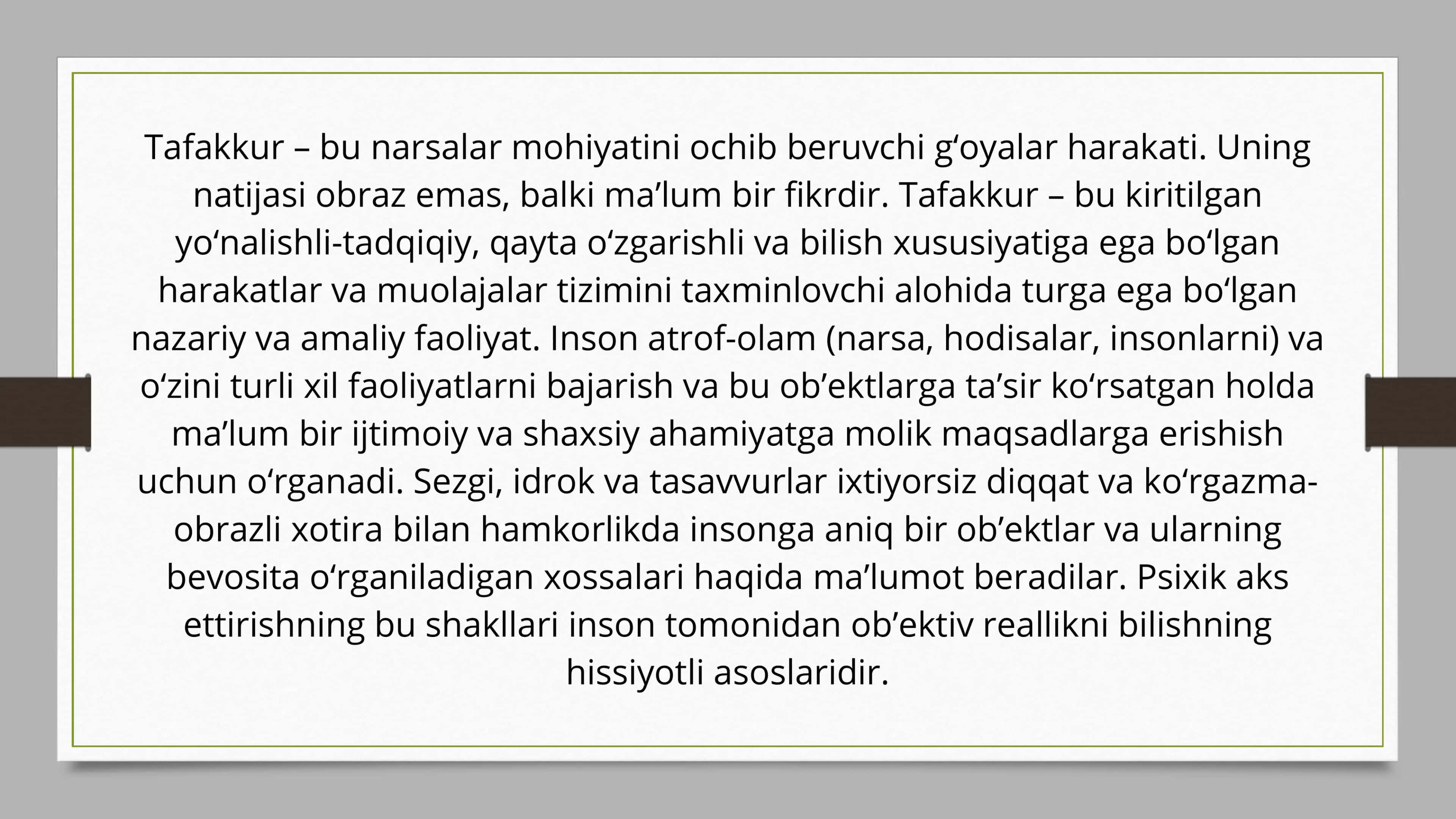 Tafakkur mavzusida slayd 2