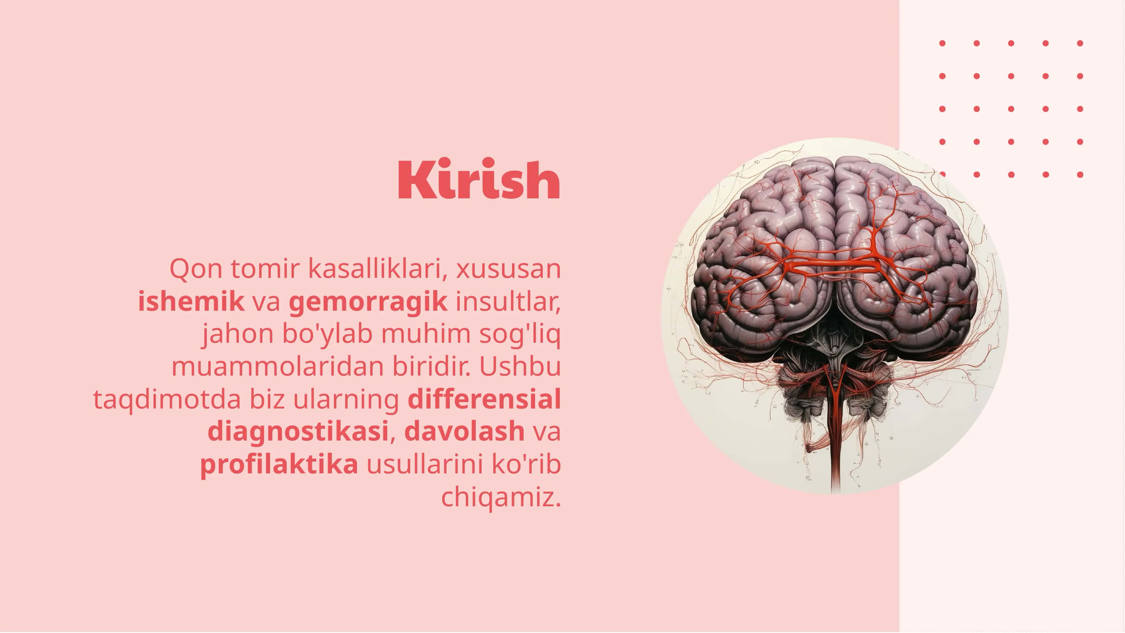 Qon tomir kasalliklari, Ishemik va gemorragik insult differensial diagnostikasi, davolash va psofilaktika usullari 2