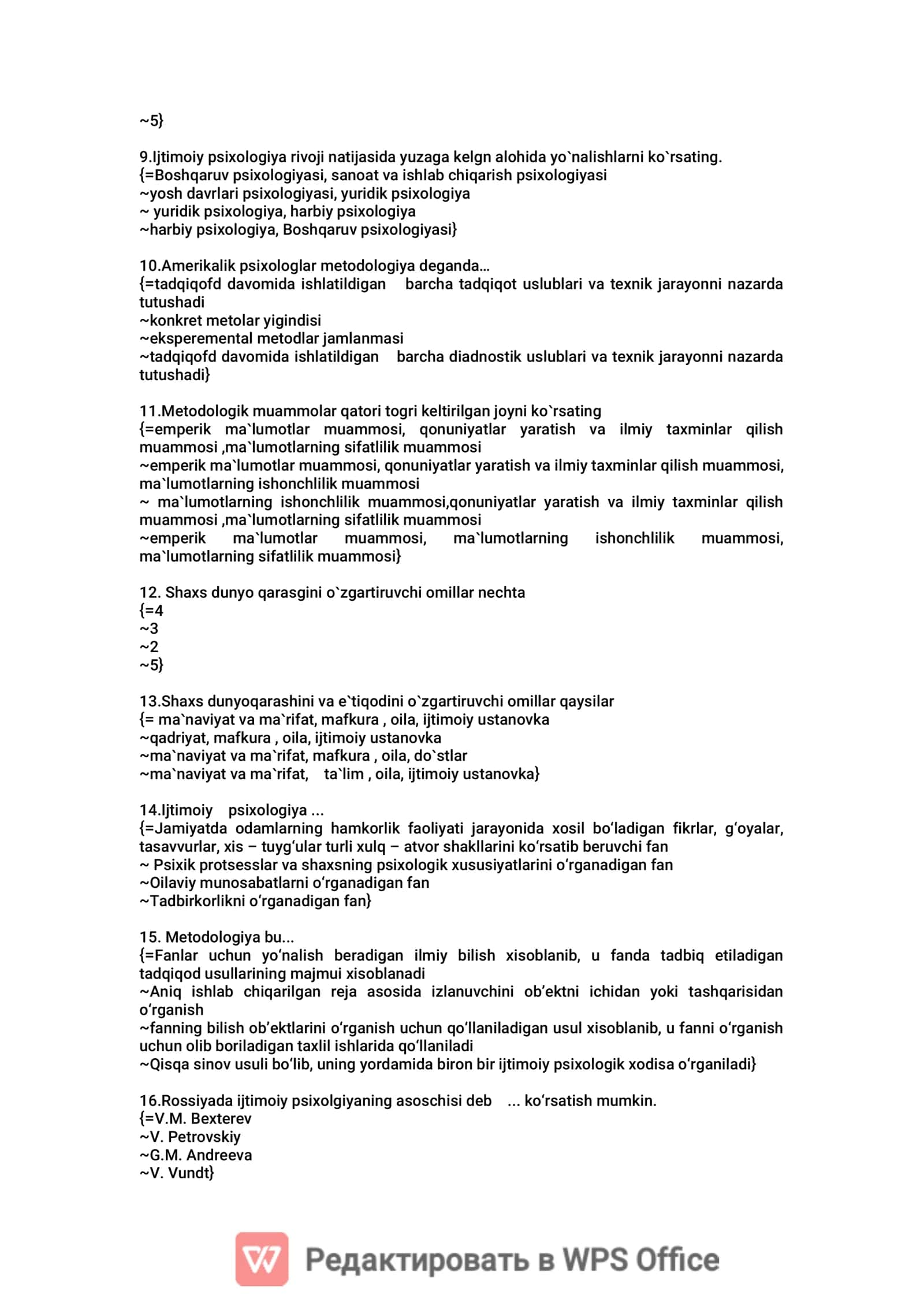 Sotsial psixoogiya fanidan attestatsiya savollari 2