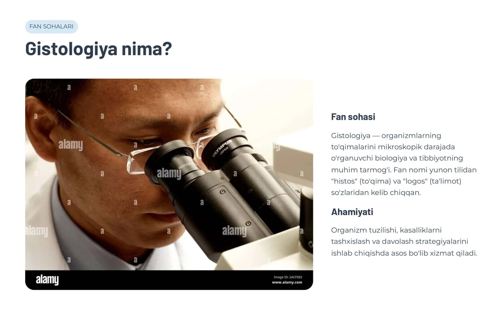 Gistologiya faniga kirish. Hujayra  haqidagi  ta'limot.To'qimalar  xaqidagi ta'limot. Epitеlеy to'qimasi 2