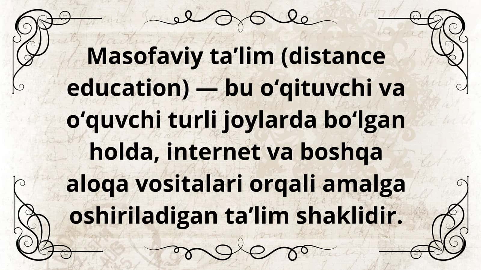 Masofaviy ta’lim (distance education) 2