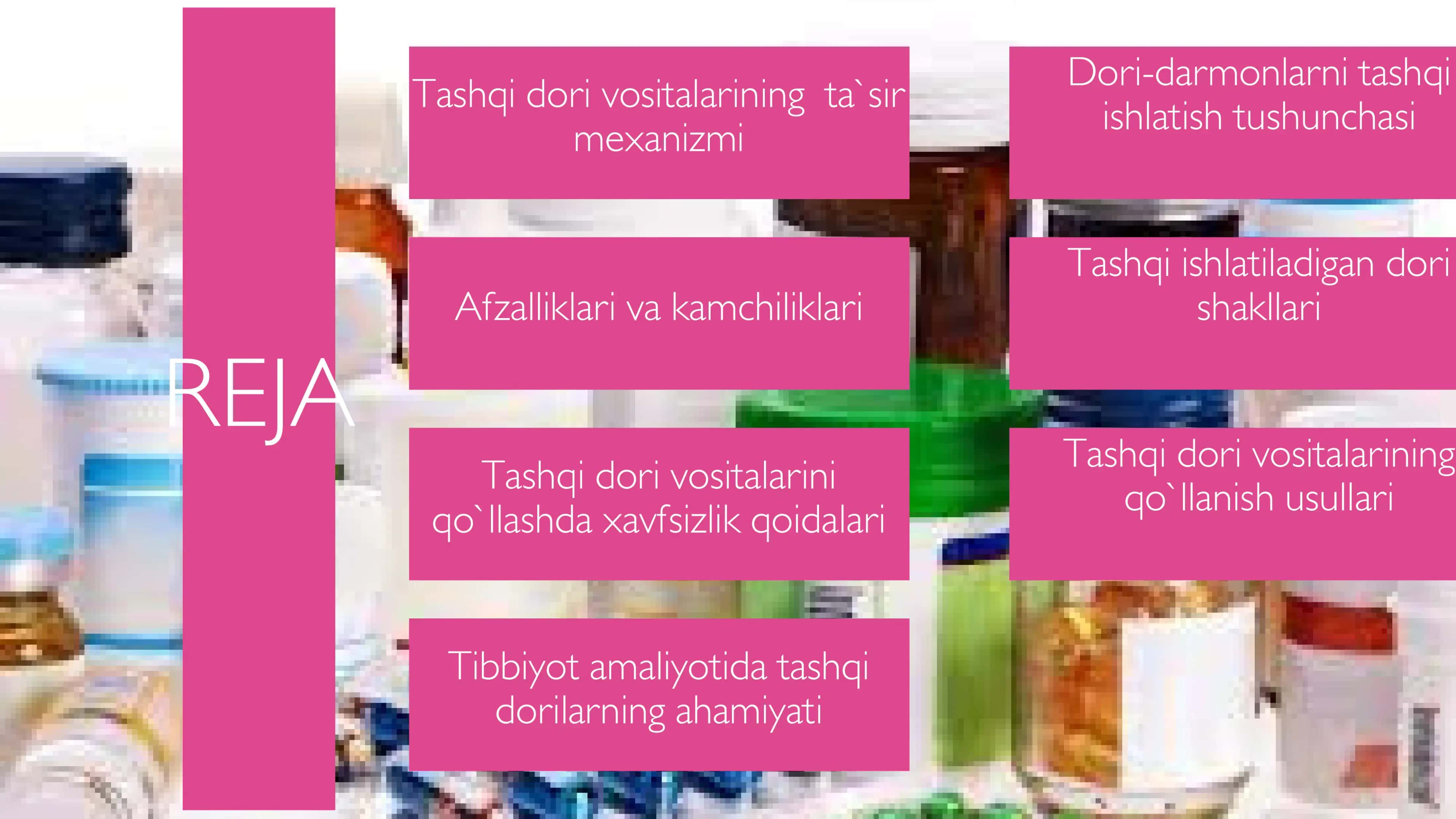 Dori darmonlarni tashqi ishlatilishi 2