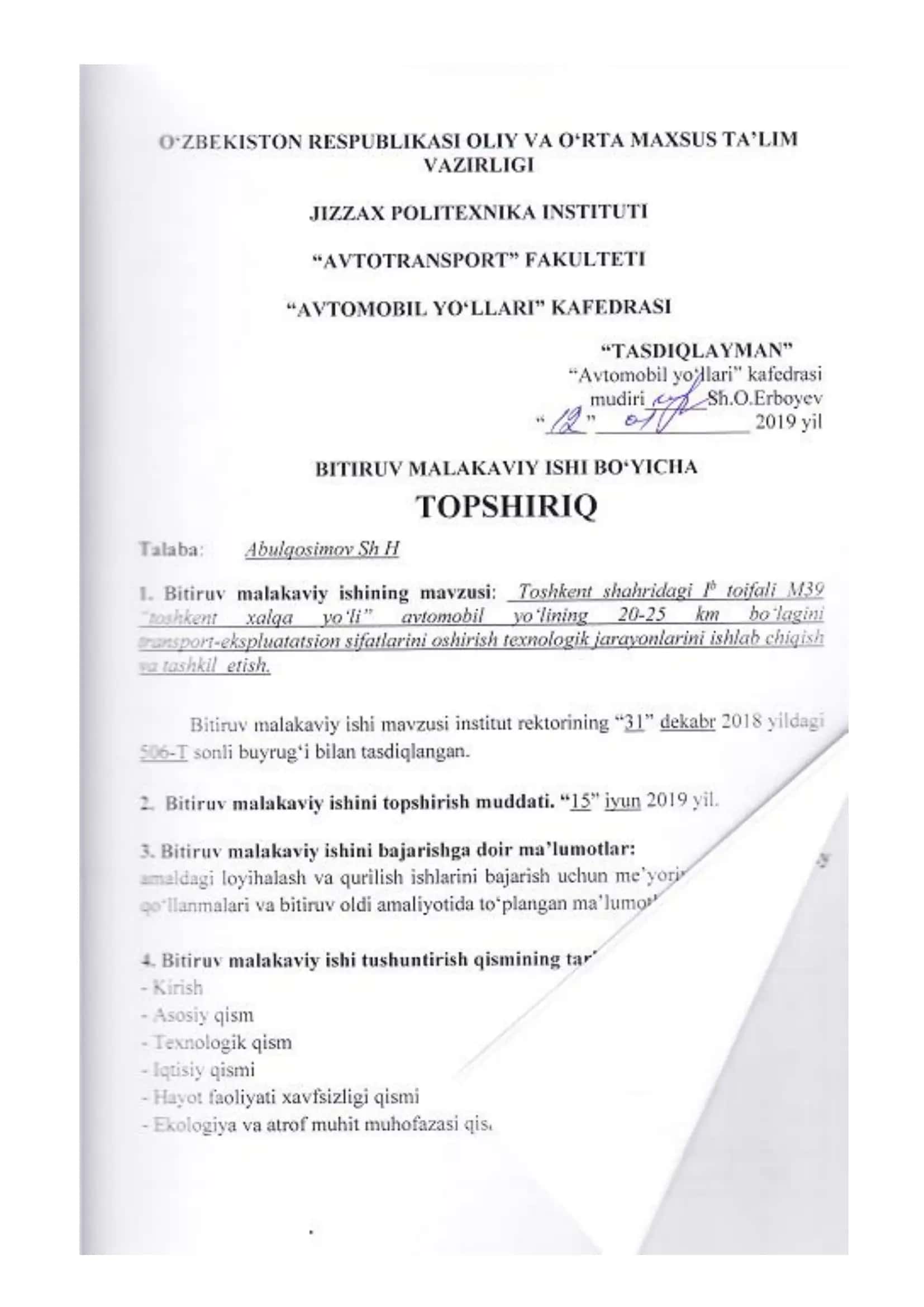 Ib toifali M39 “Toshkent xalqa yo‘li” avtomobil yo‘lining 20-25 km bo‘lagi 2