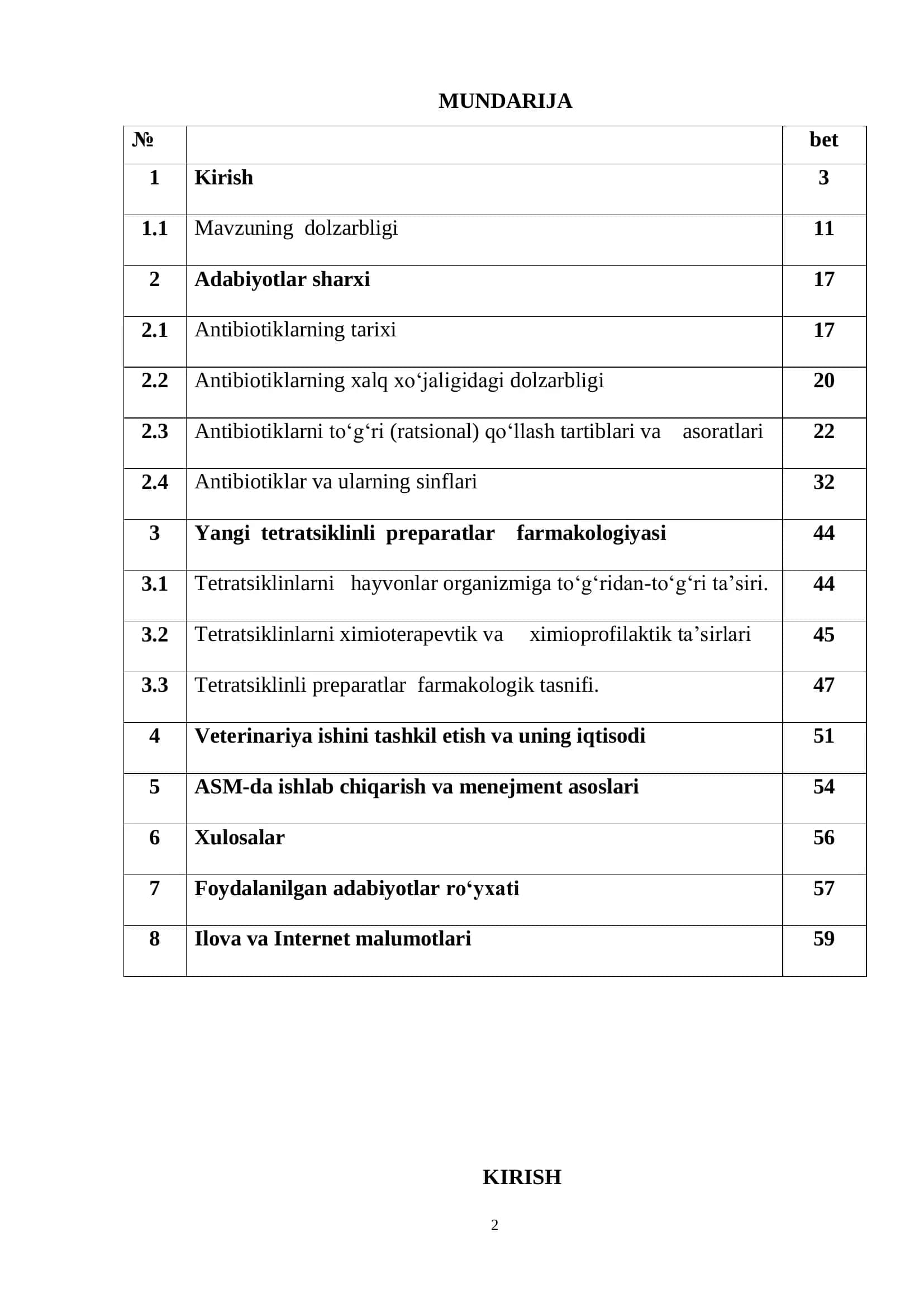 Yangi tetratsiklin preparatlar farmakologiyasi 2