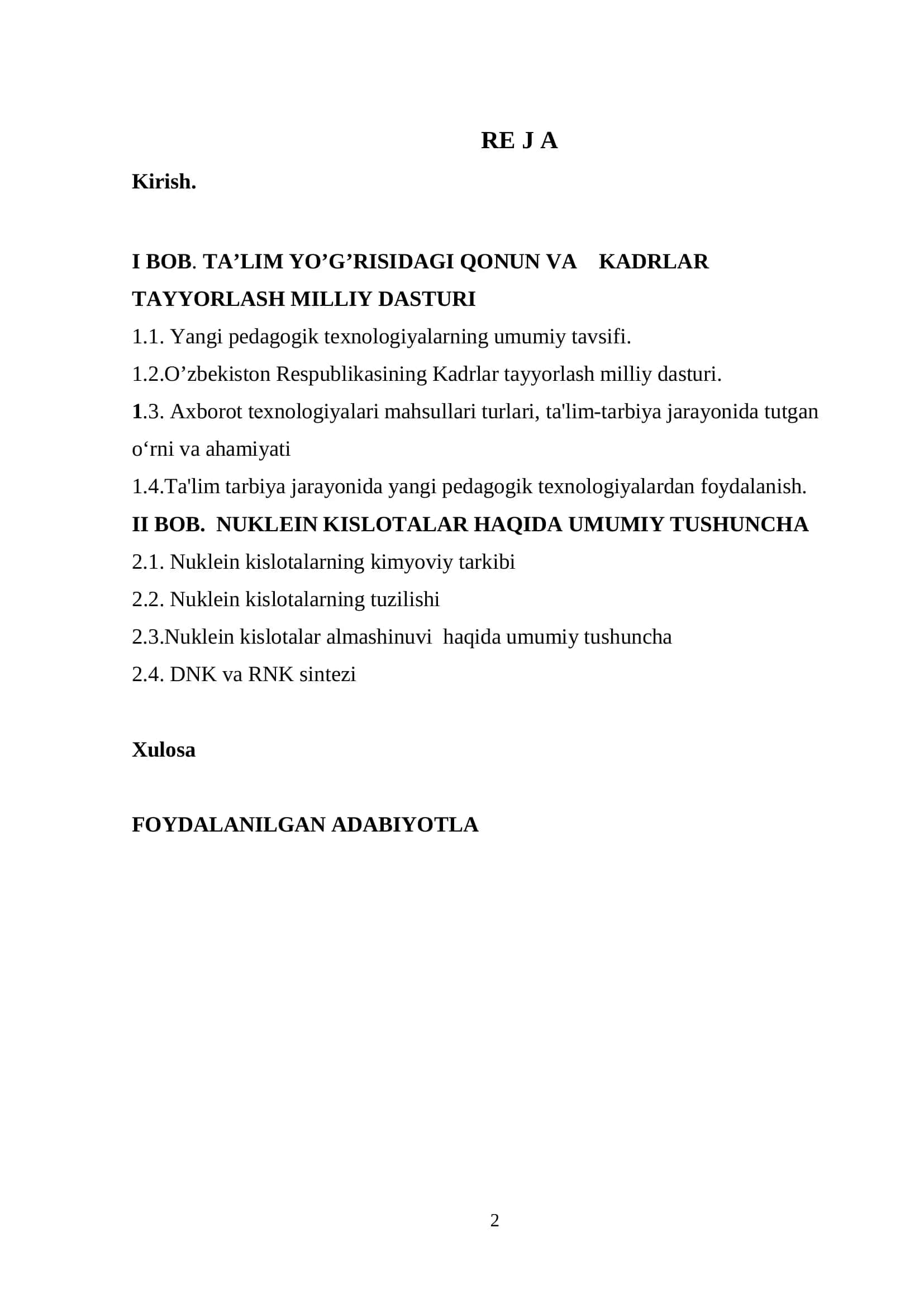 Umumiy biologiya va uni o‘qitish uslubiyati 2