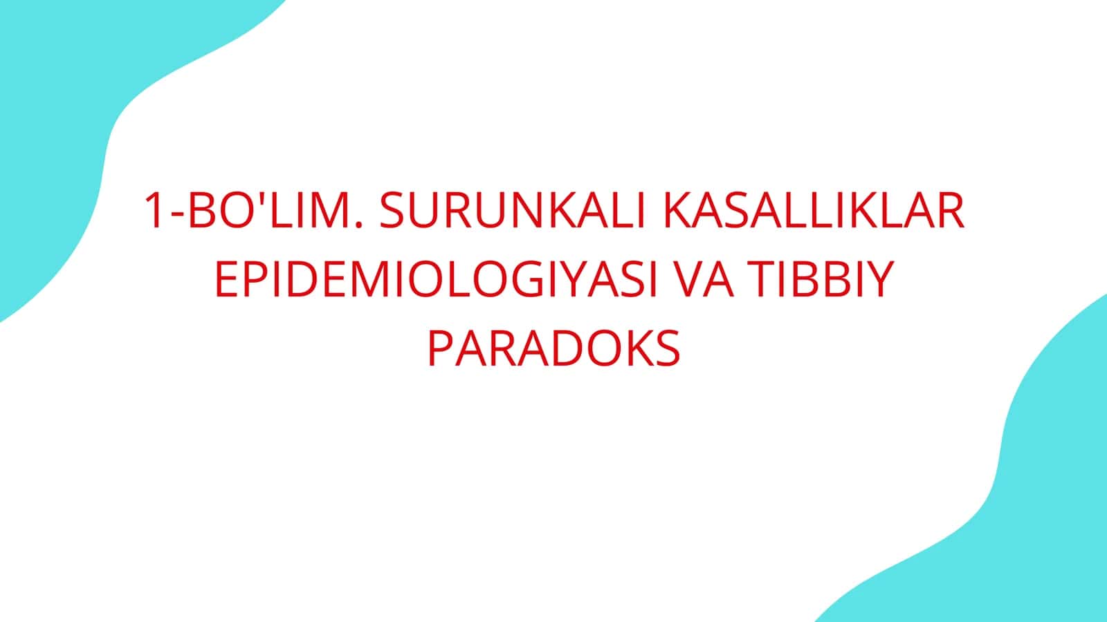 tibbiy ma'lumotlar va tavsiyalar 2