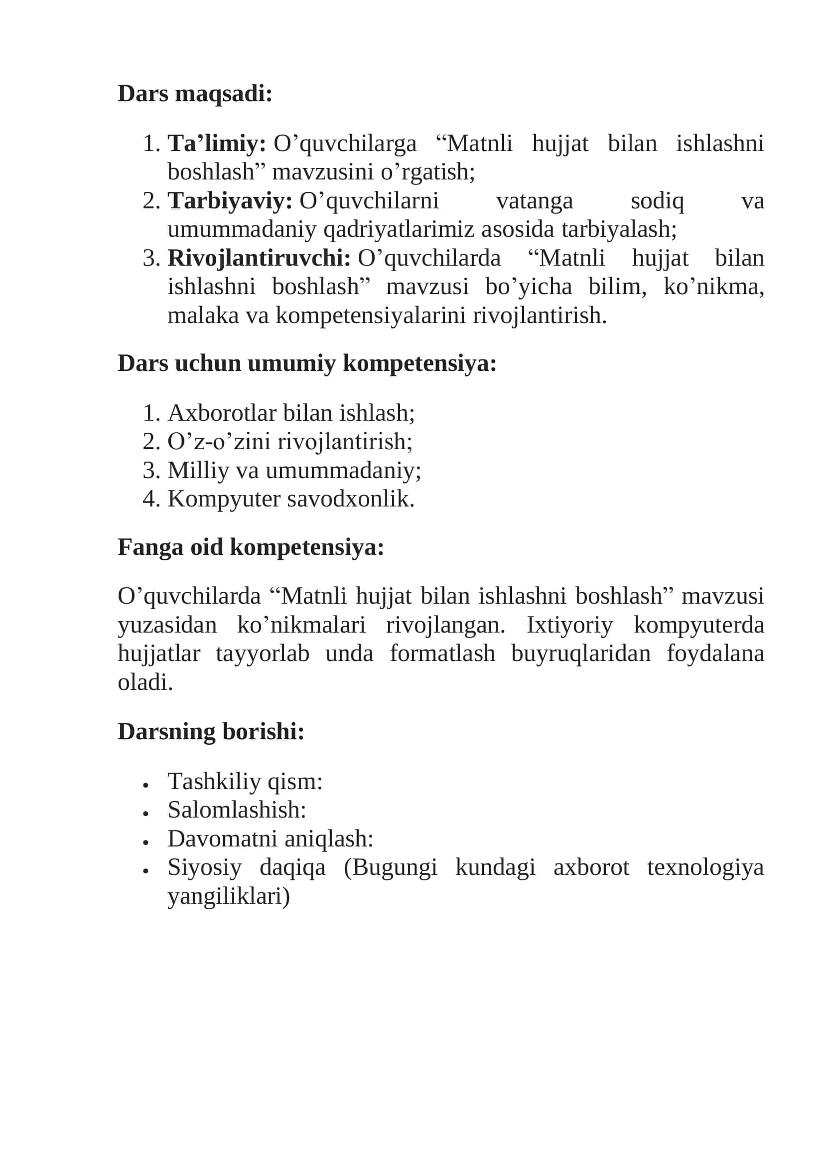 5-SINFLAR UCHUN “Matnli hujjat bilan ishlashni boshlash” 2