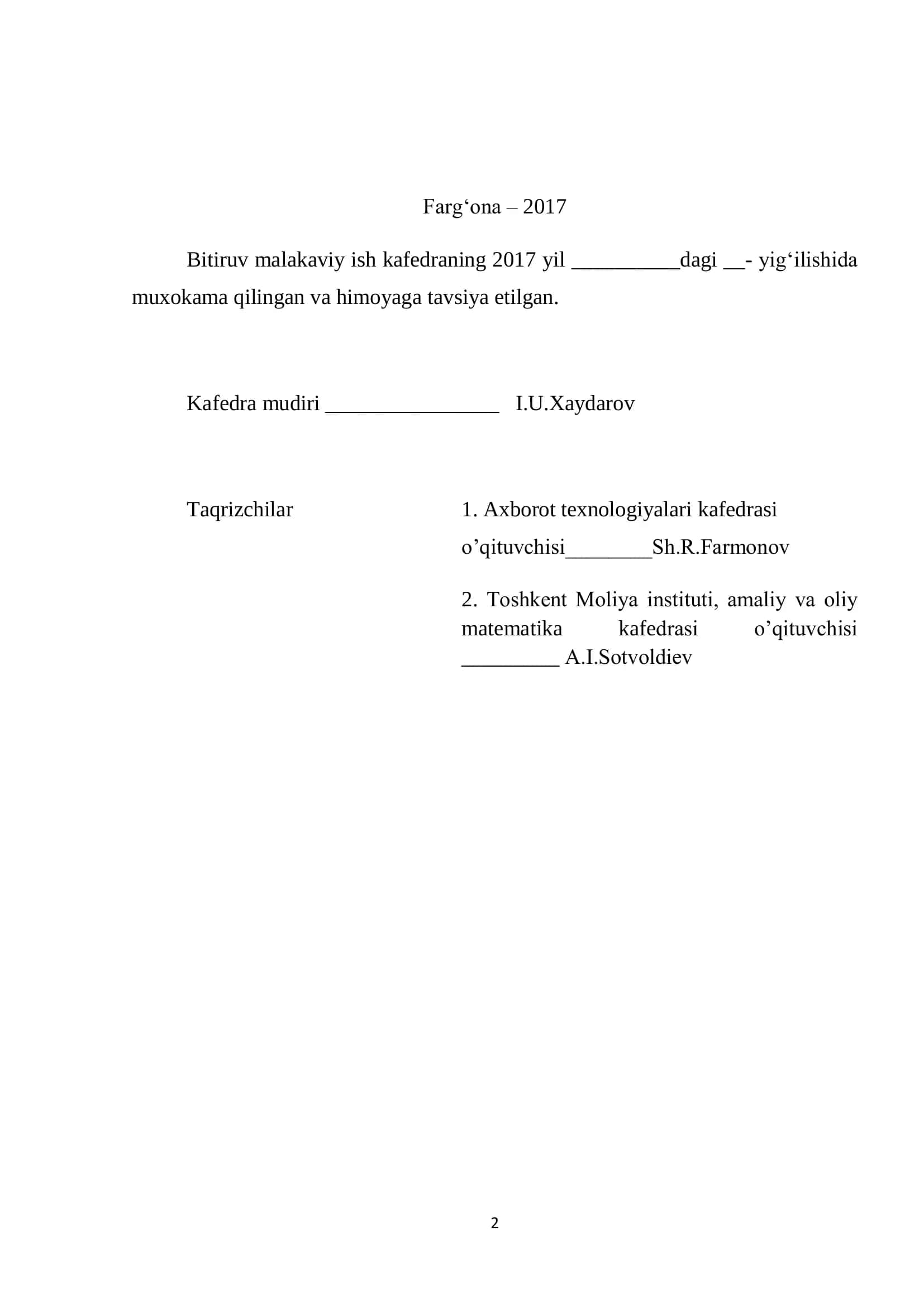 “Algоritmlar fanidan multimediali elektrоn o’quv-uslubiy 2