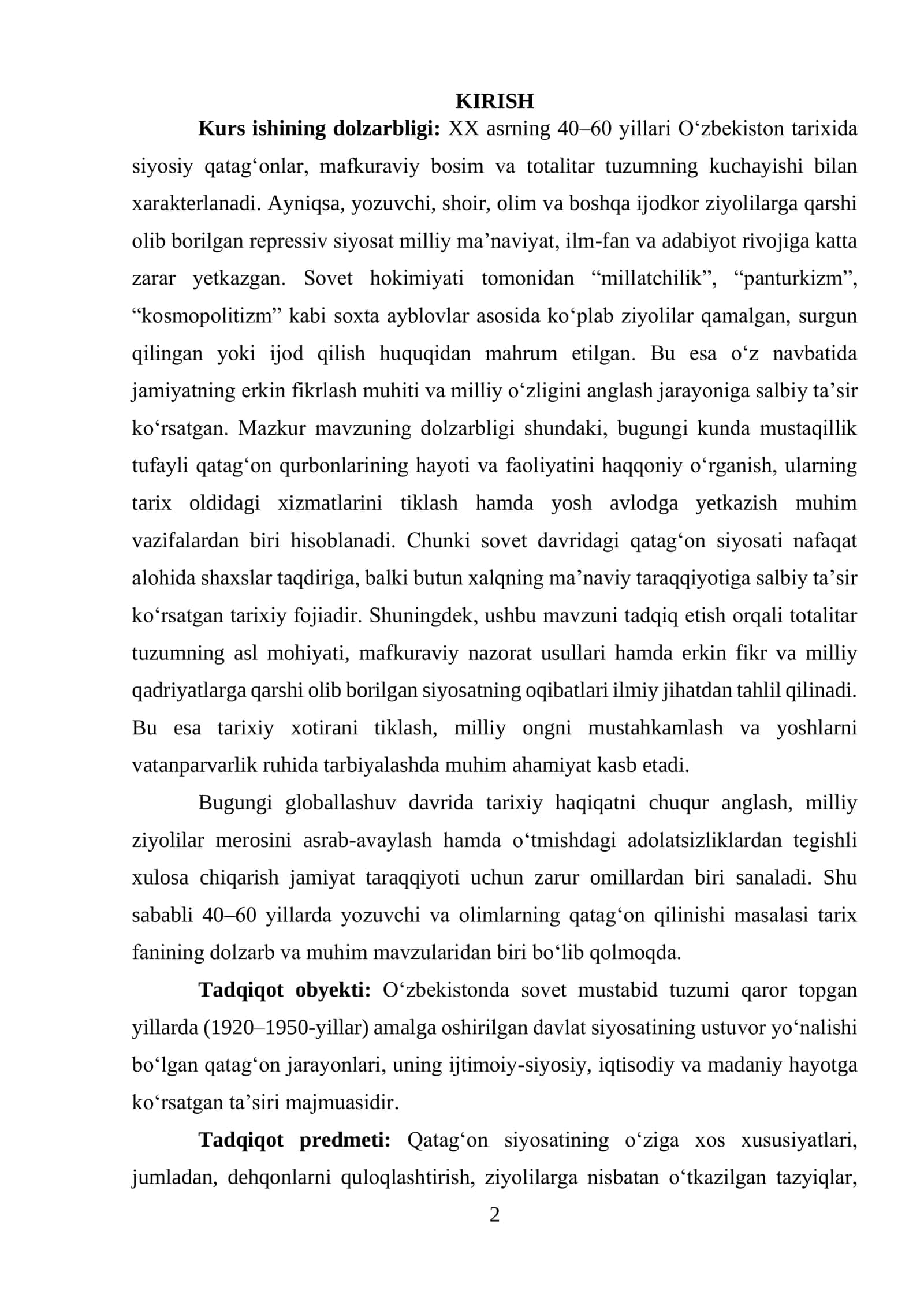 sovet mustabid tuzumi davrida yuritilgan qatag‘on siyosati 2