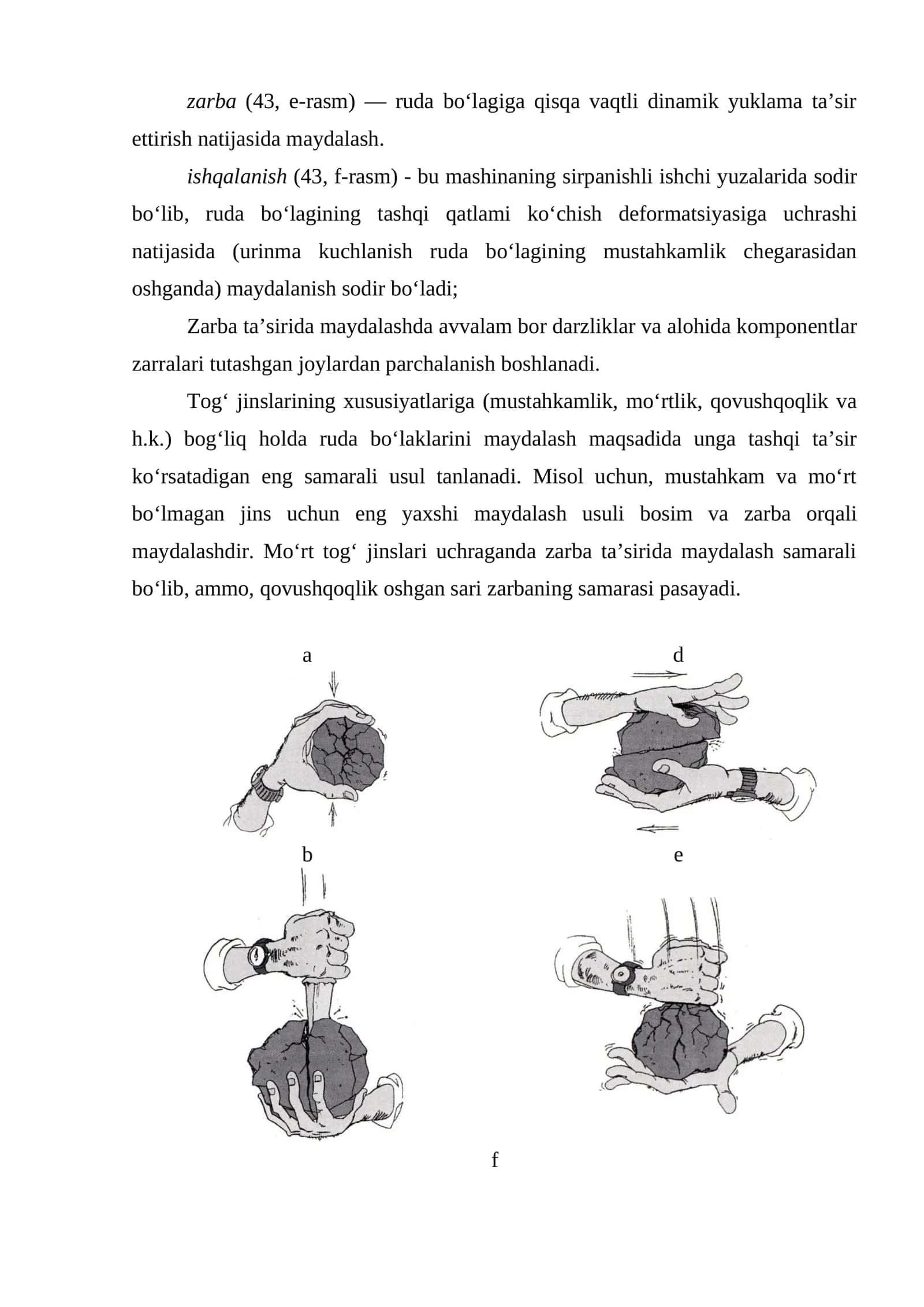 MAYDALASH USULLARI, MAYDALASH VA YANCHISH UCHUN MASHINALAR TASNIFI 2