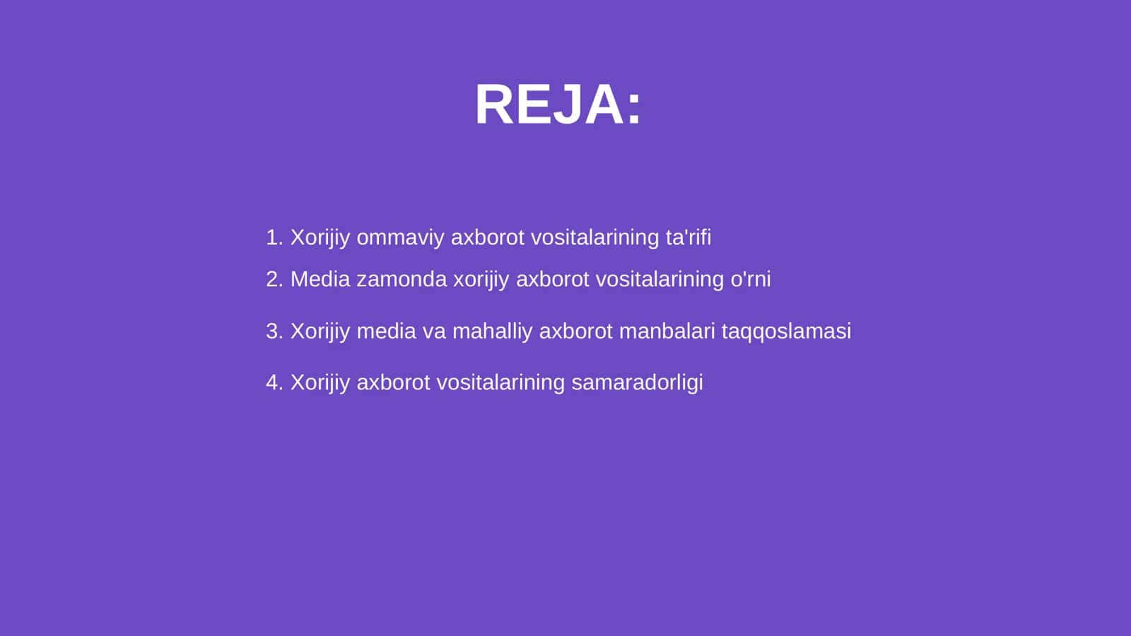 Xorijiy Ommaviy Axborot Vositalari Ta'rifi 2