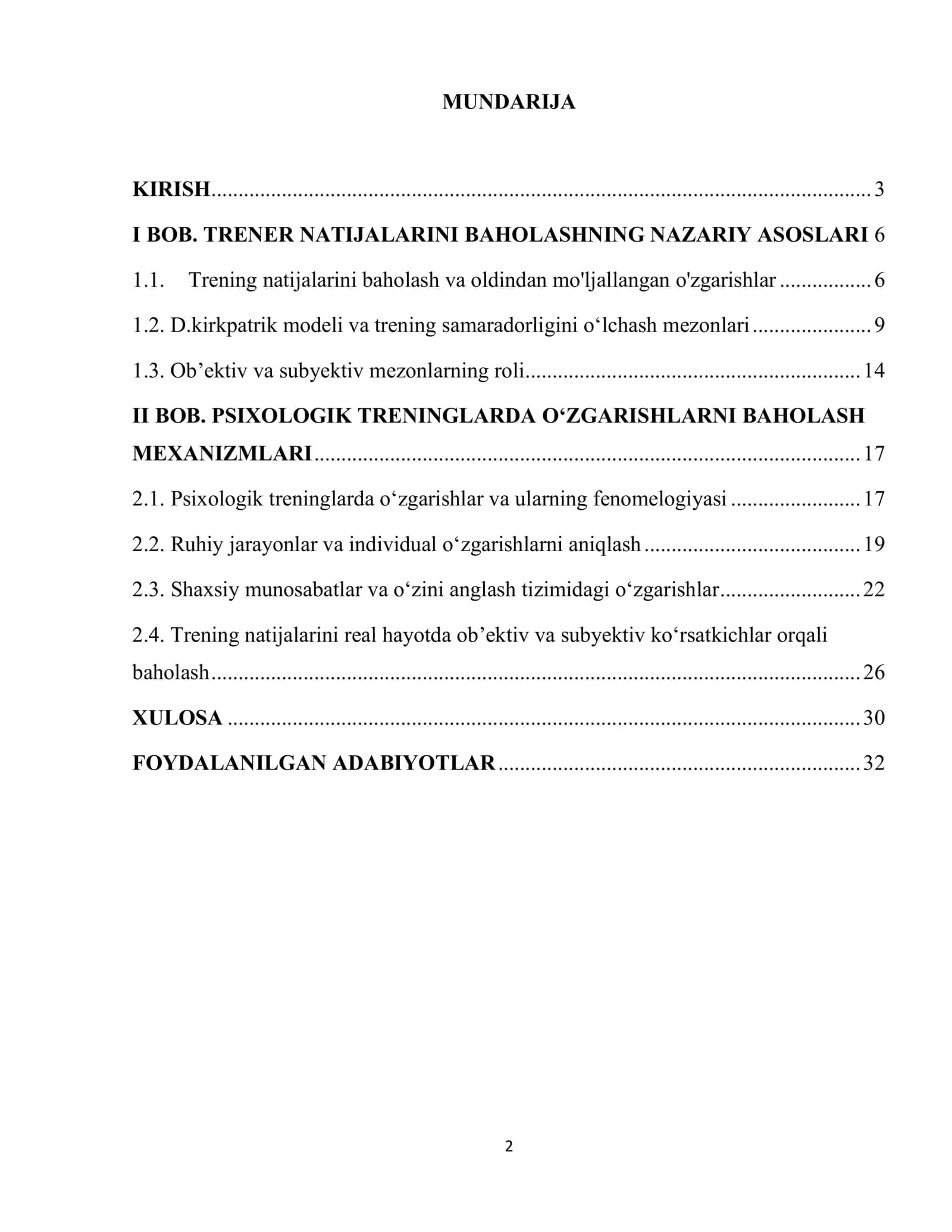 Trening natijalarini baholashning obyektiv va subyektiv jihatlari 2