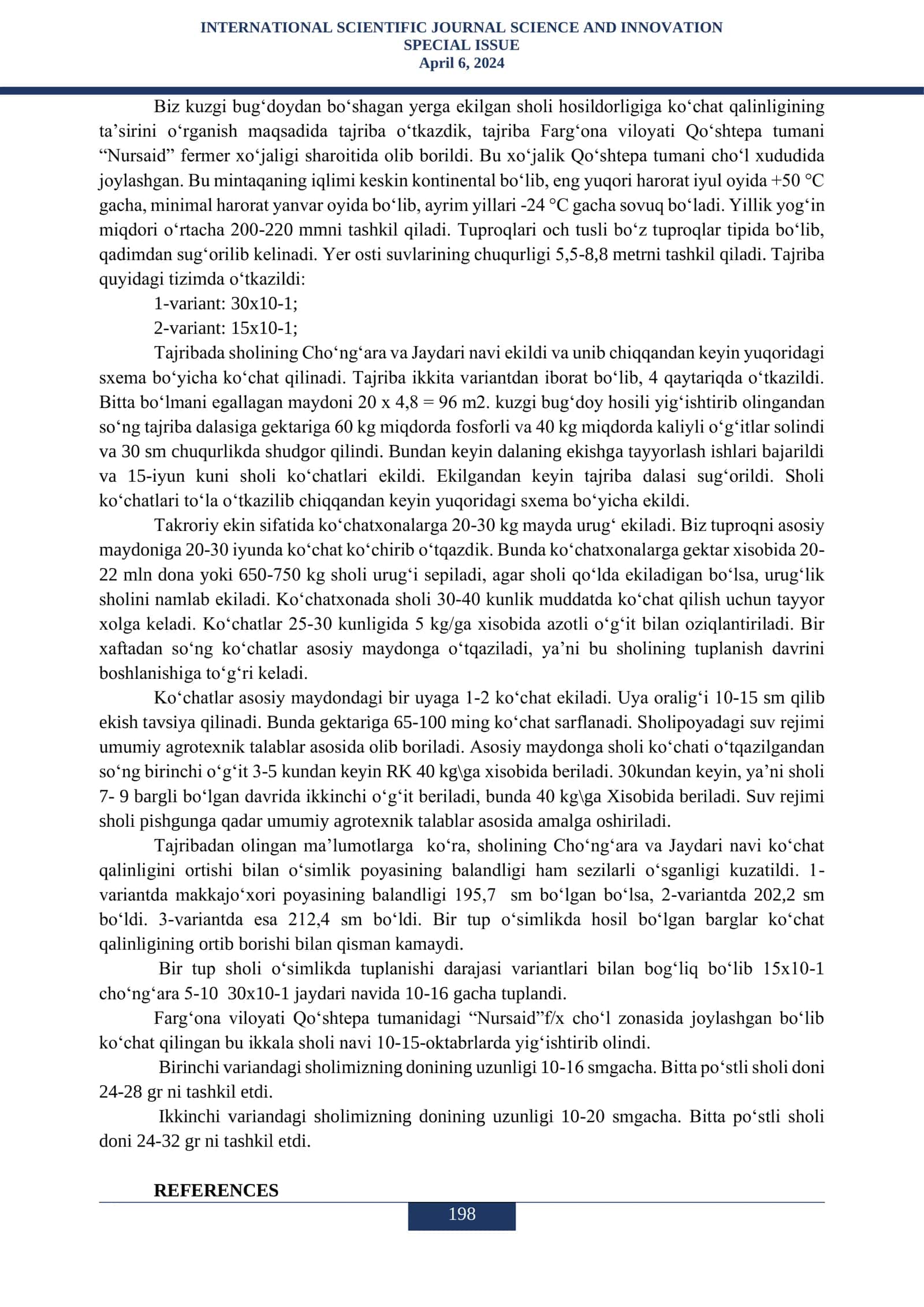 MAHALLIY SHOLI NAVLARINI YETISHTIRISH TEXNOLOGIYASI 2