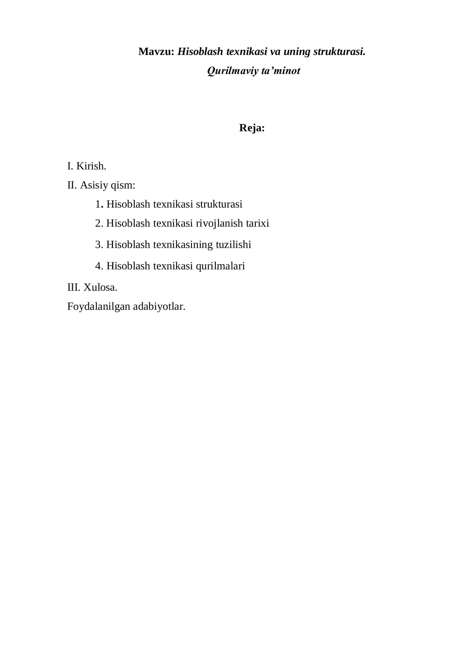 Informatika va axborot texnologiyalari kursi 2