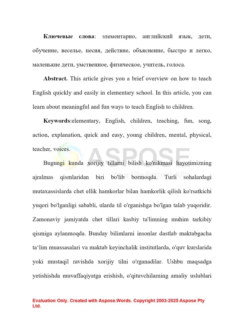 Boshlang‘ich sinf o‘quvchilariga ingliz tili darsini o‘qitishda lug‘atning ahamiyati 2